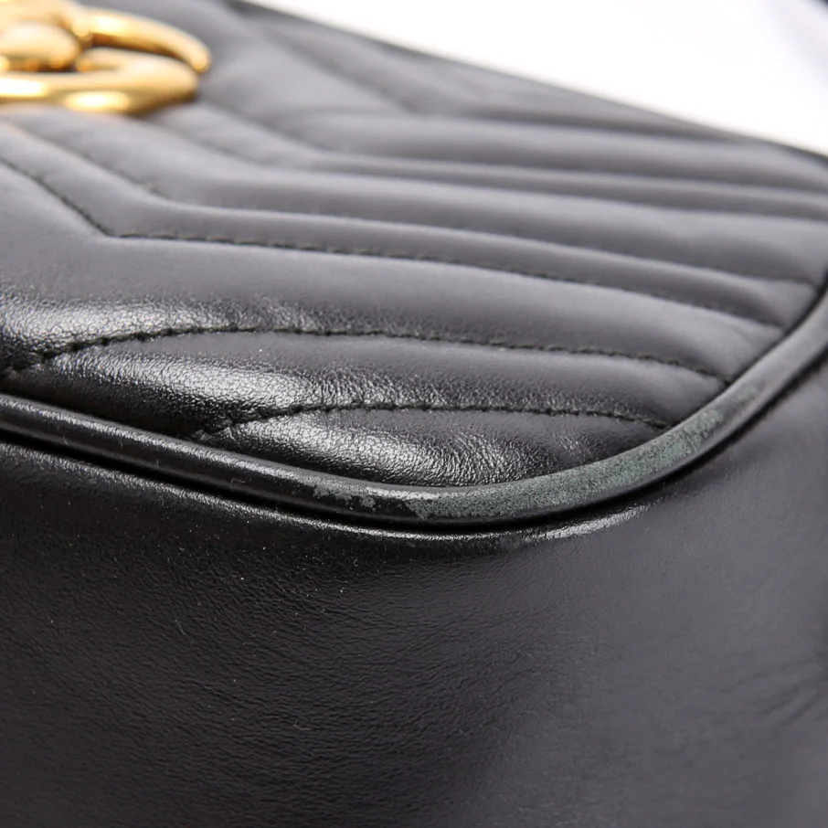 447632 Marmont Small Leather Camera Black - Image 7