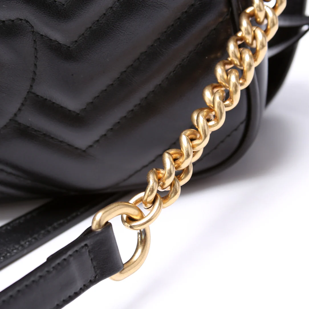 447632 Marmont Small Leather Camera Black - Image 5