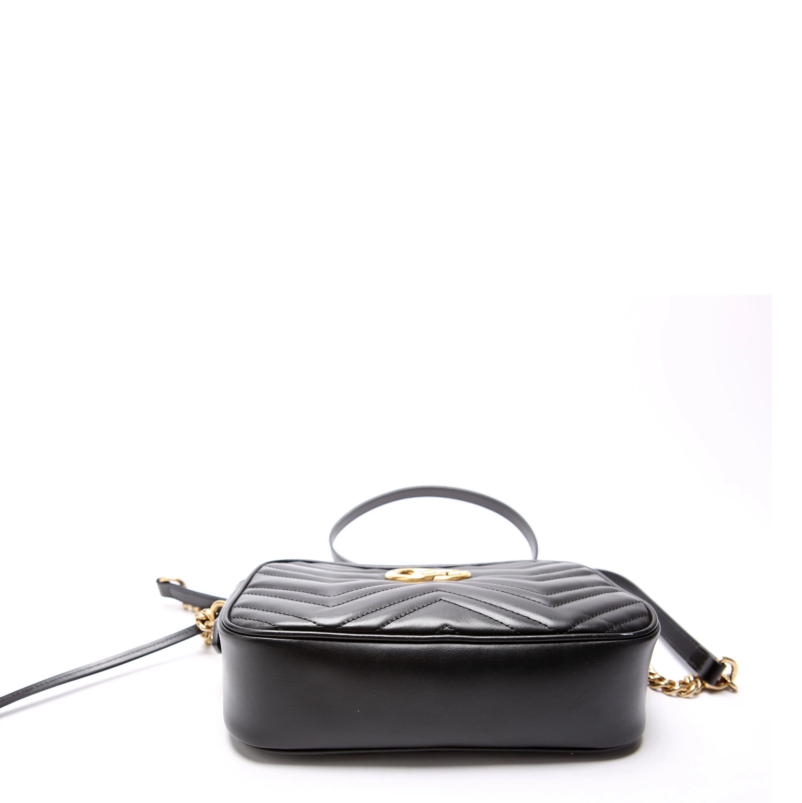 447632 Marmont Small Leather Camera Black/Gold - Image 4