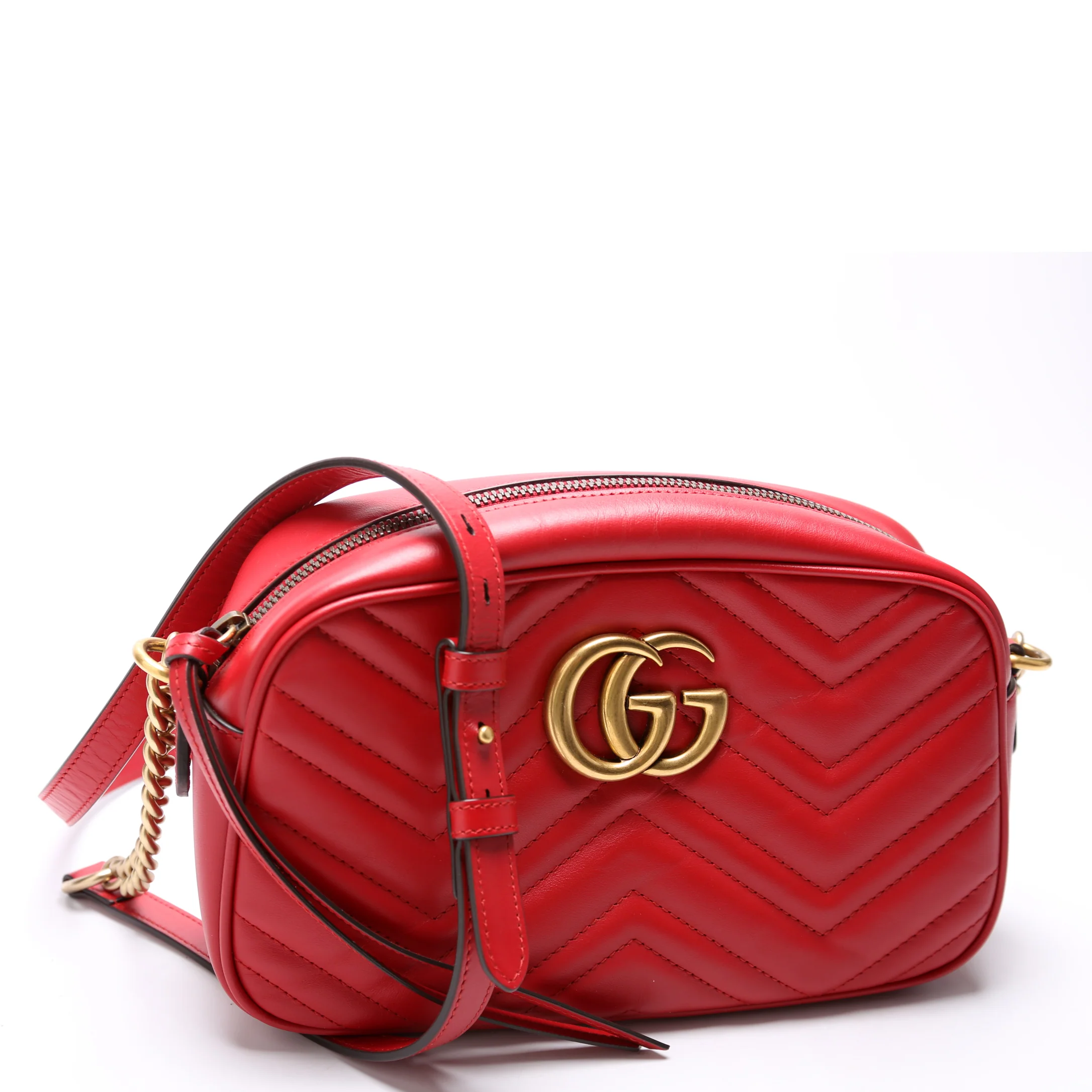 447632 Marmont Small Leather Camera Red - Image 2