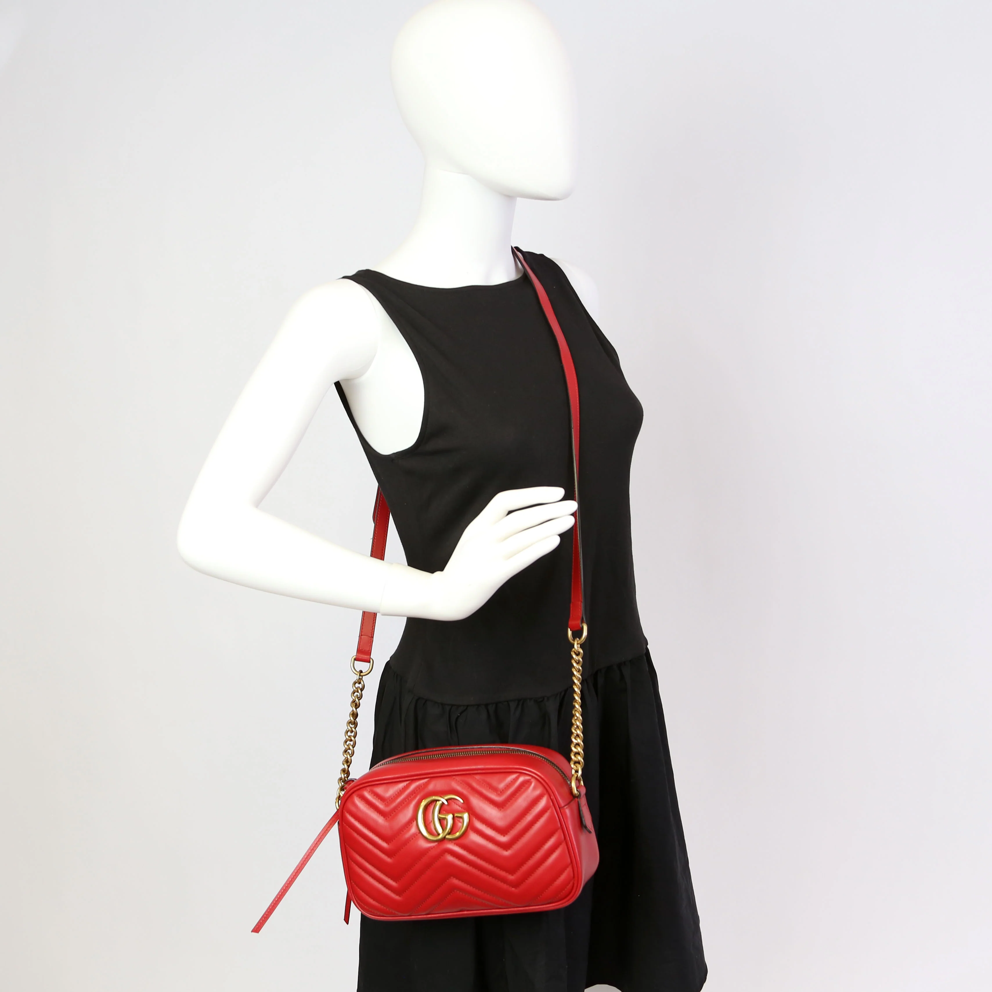 447632 Marmont Small Leather Camera Red - Image 10