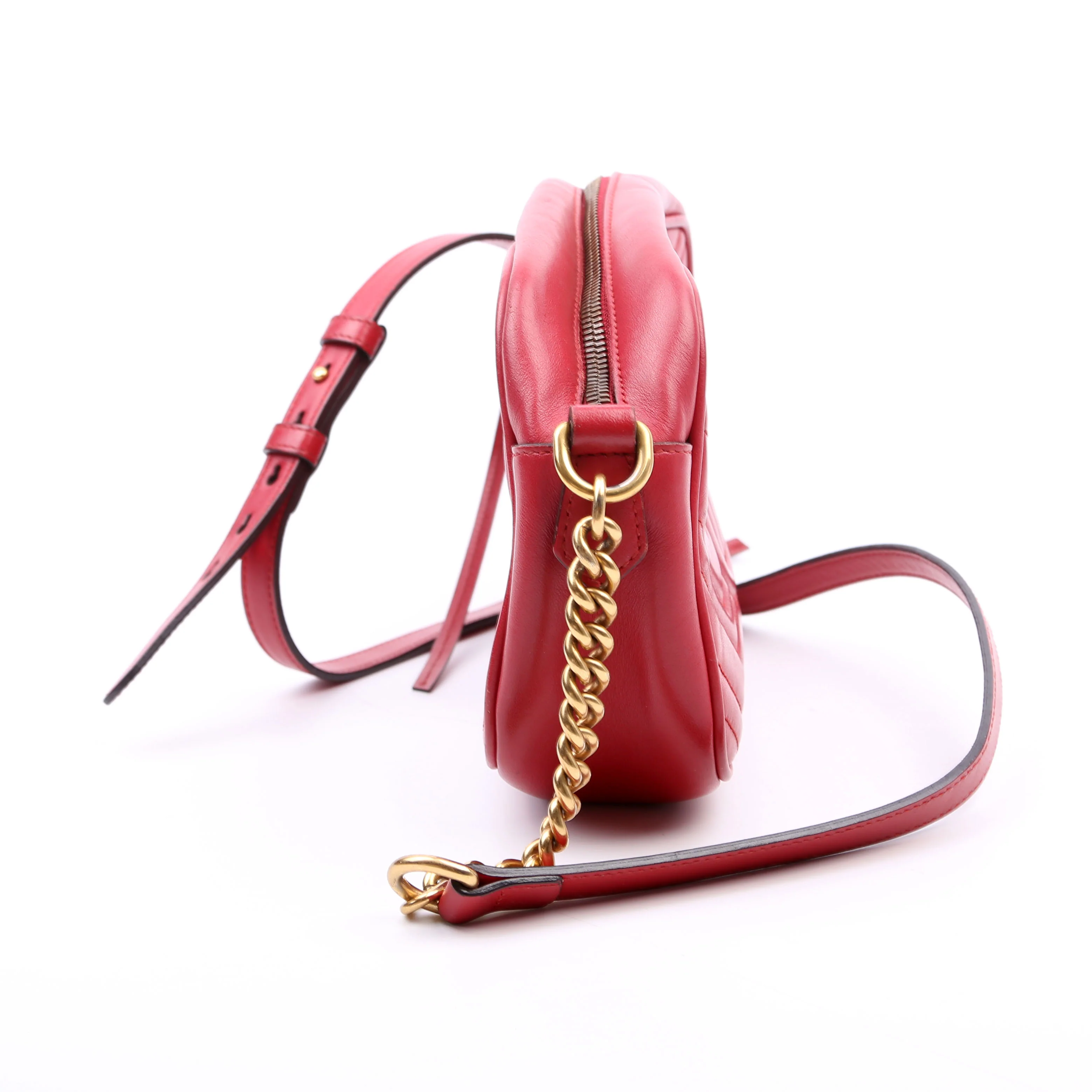 447632 Marmont Small Leather Camera Red - Image 4
