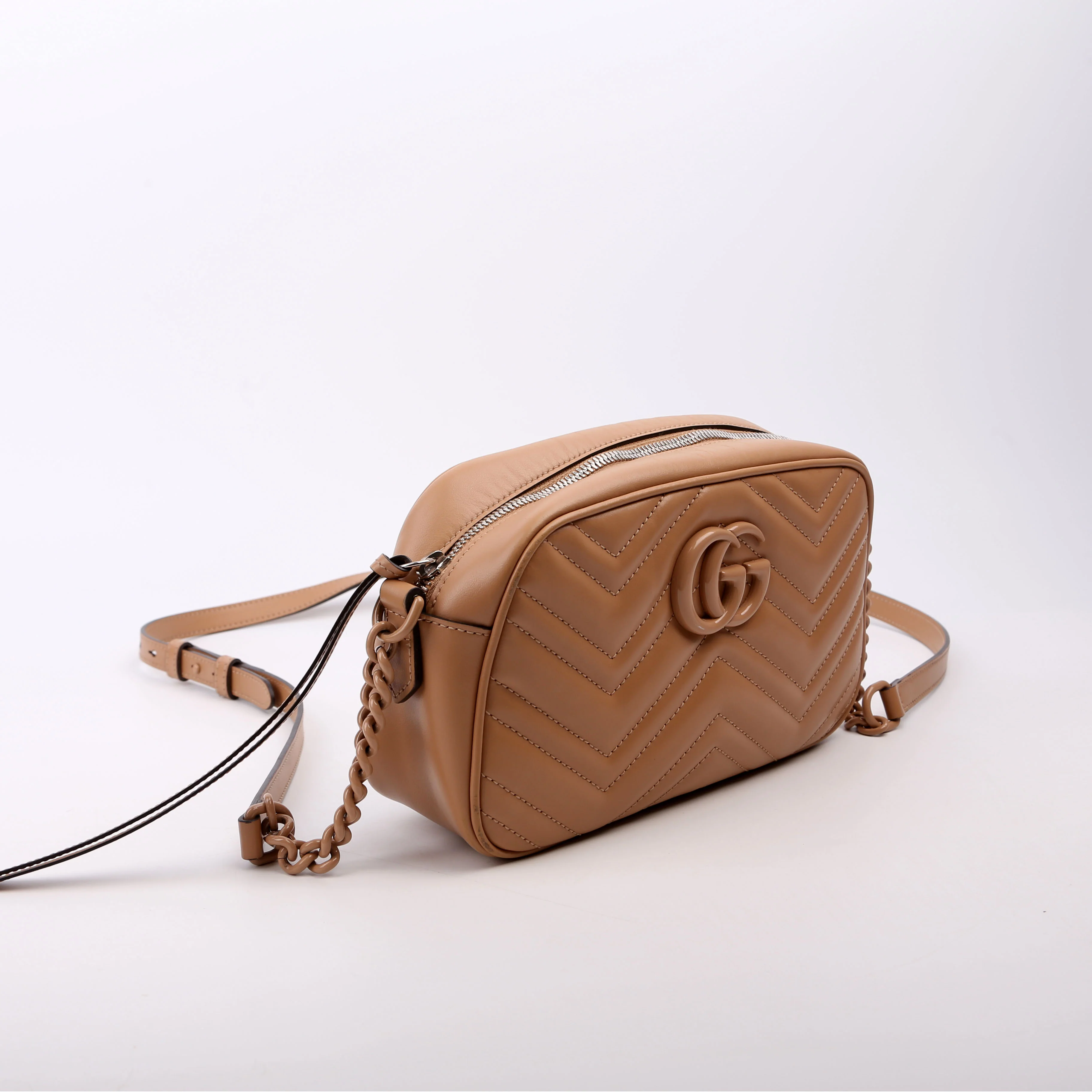 447632 Marmont Small Leather Camera Tan - Image 2