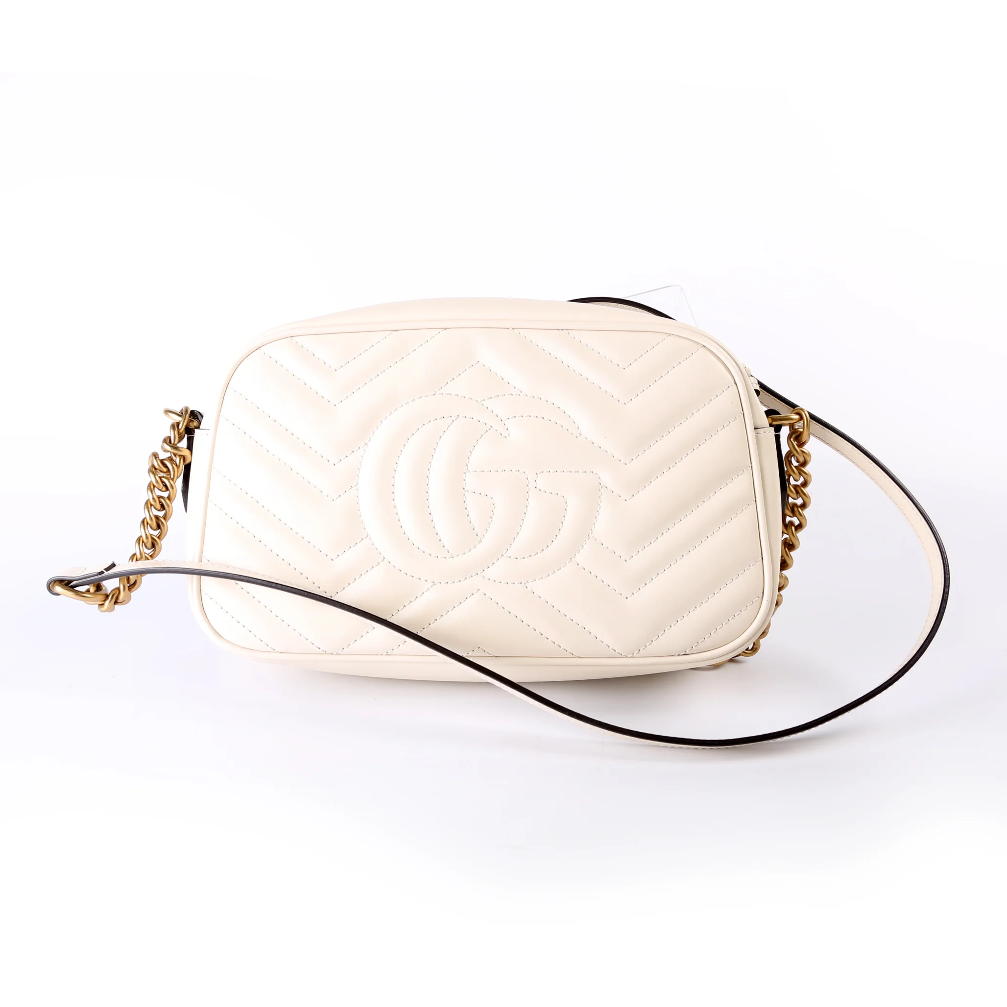 447632 Marmont Small Leather Camera White - Image 2