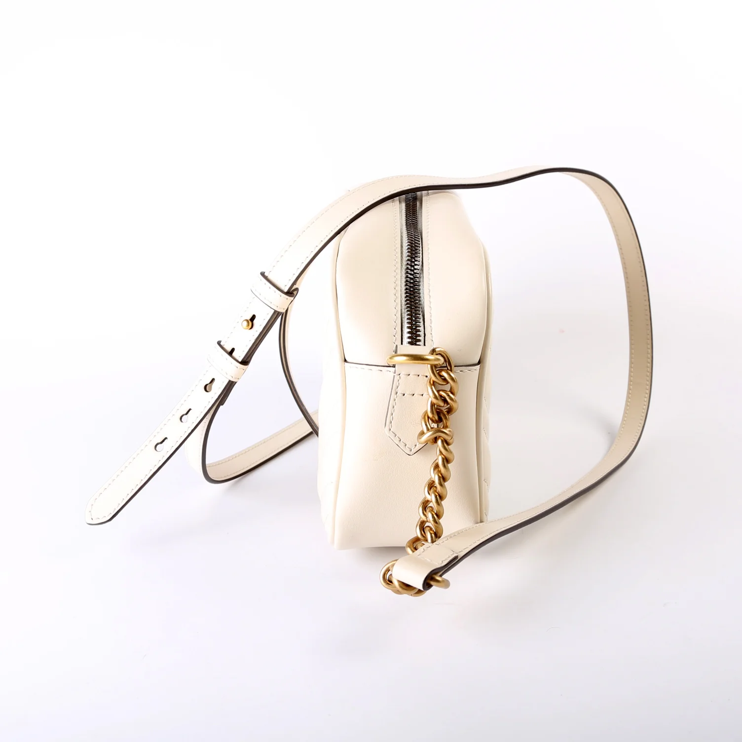 447632 Marmont Small Leather Camera White - Image 4