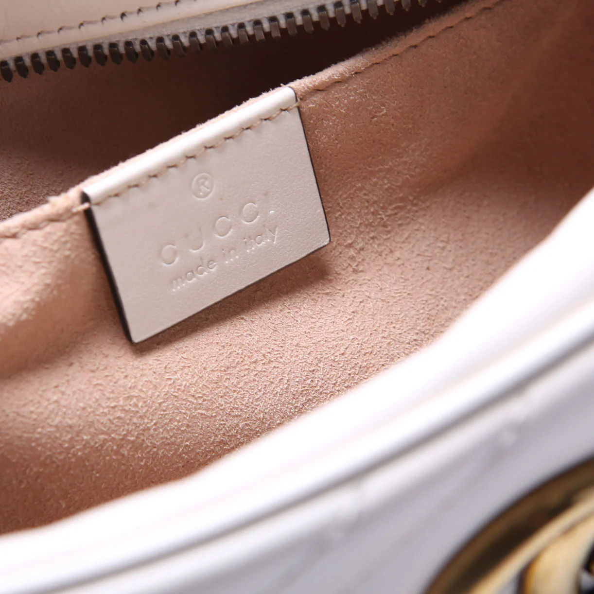 447632 Marmont Small Leather Camera White/Gold - Image 9