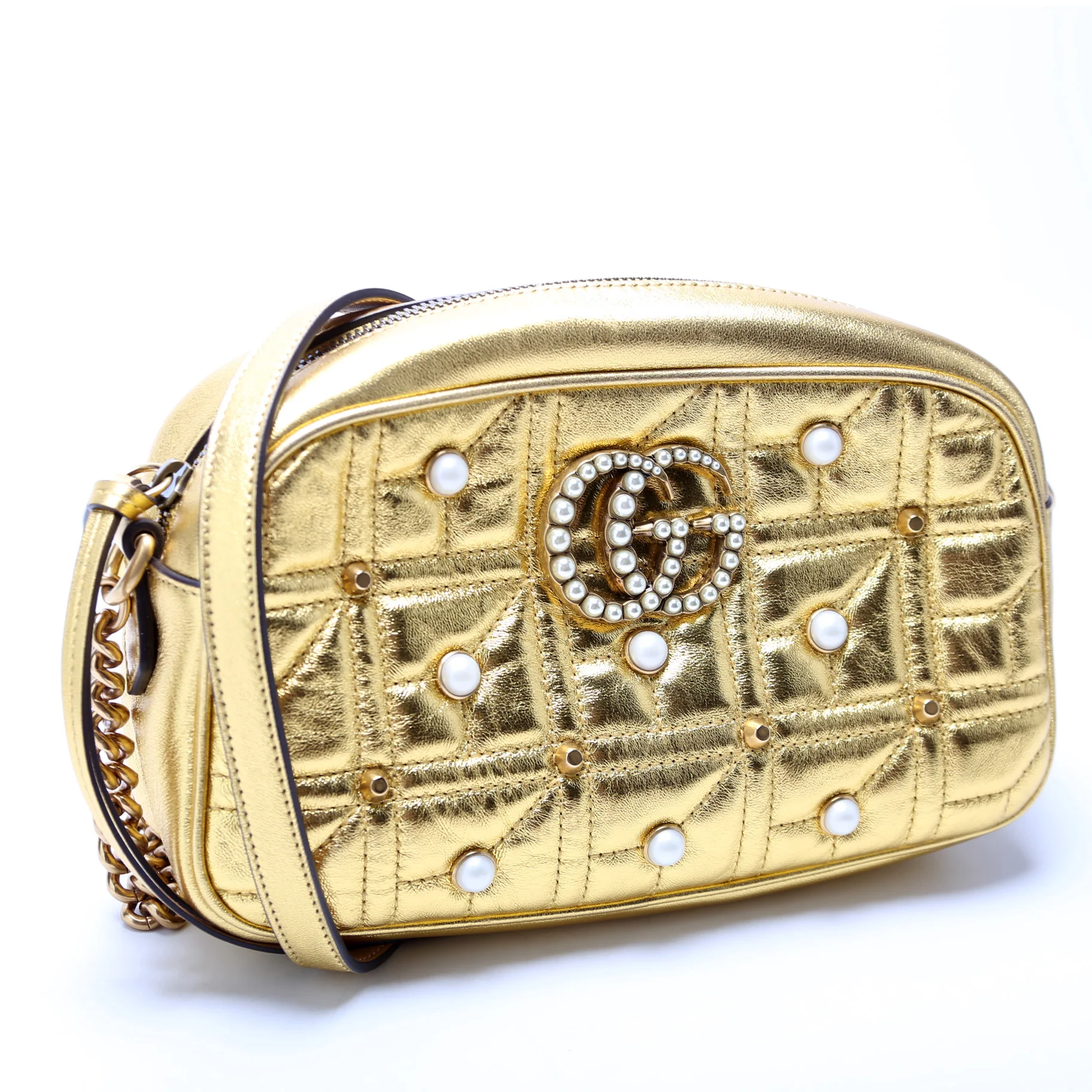 447632 Marmont Small Leather/Pearl Camera Bag - Image 2