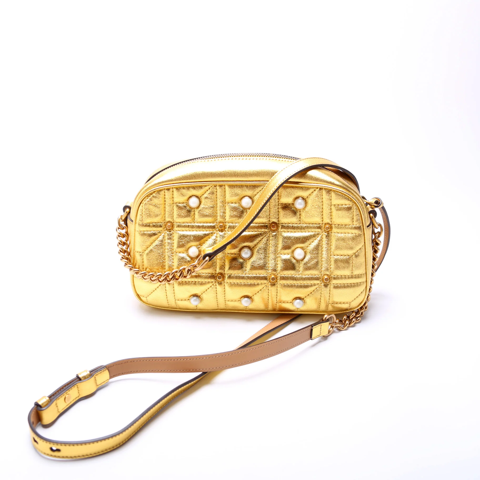 447632 Marmont Small Leather/Pearl Camera Bag - Image 3