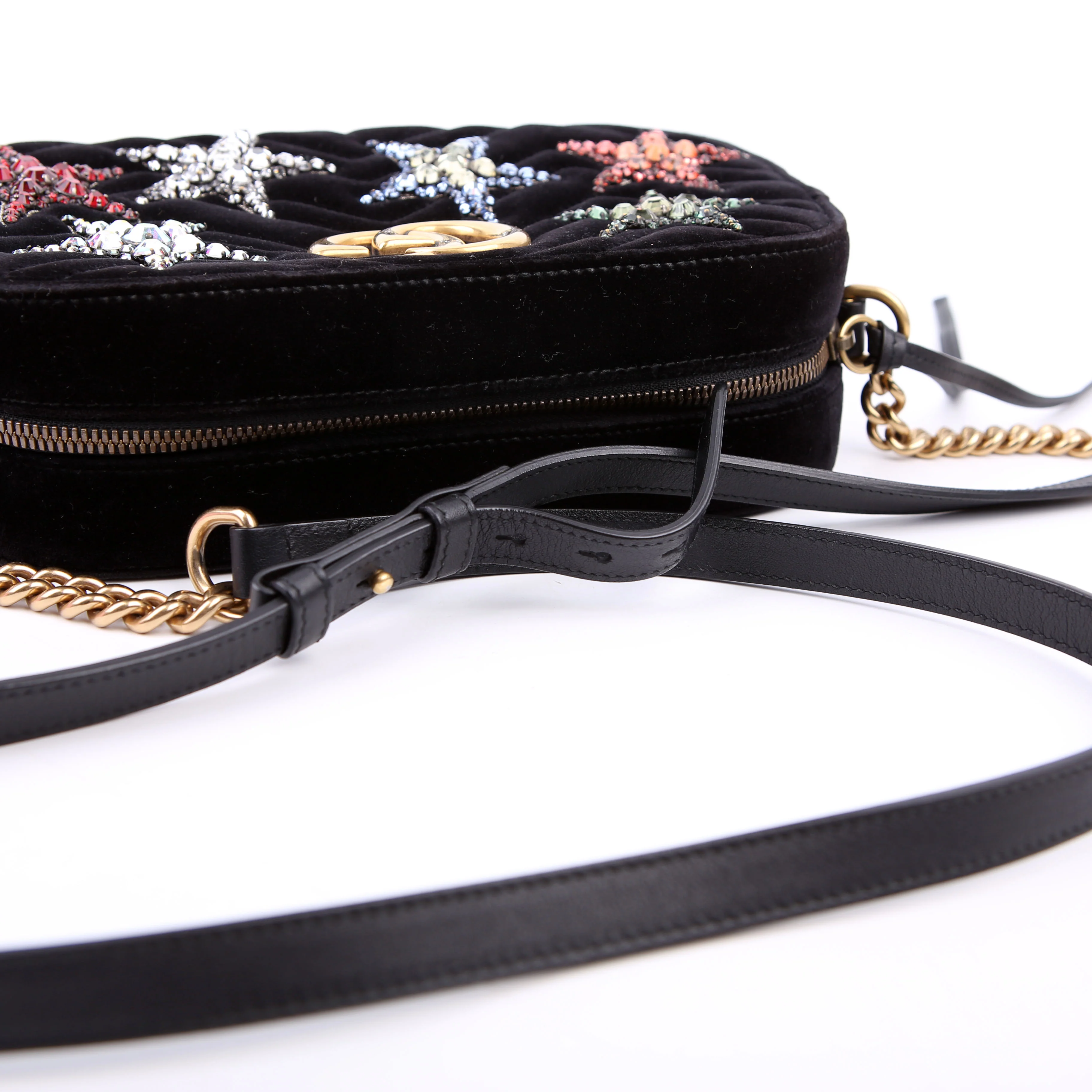 447632 Marmont Small Velvet Camera Black - Image 10