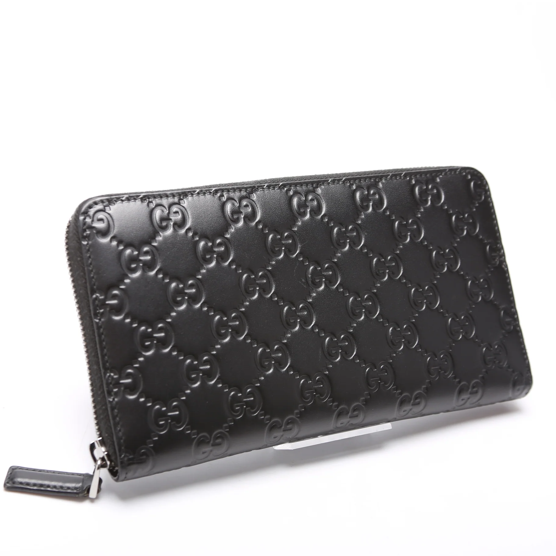 447906 Guccissima Zip Around Organizer Black - Image 2