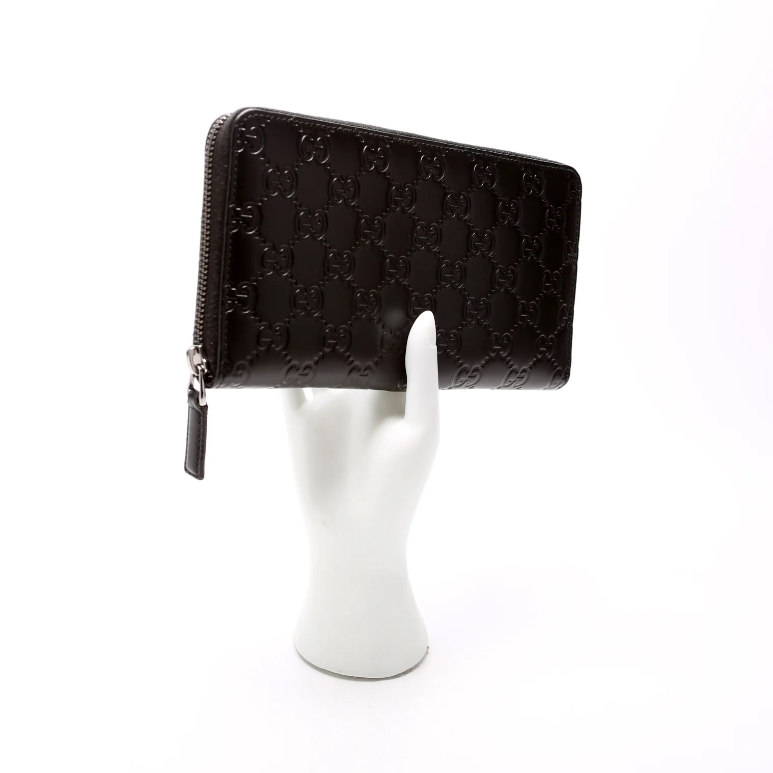 447906 Guccissima Zip Around Organizer Black - Image 9