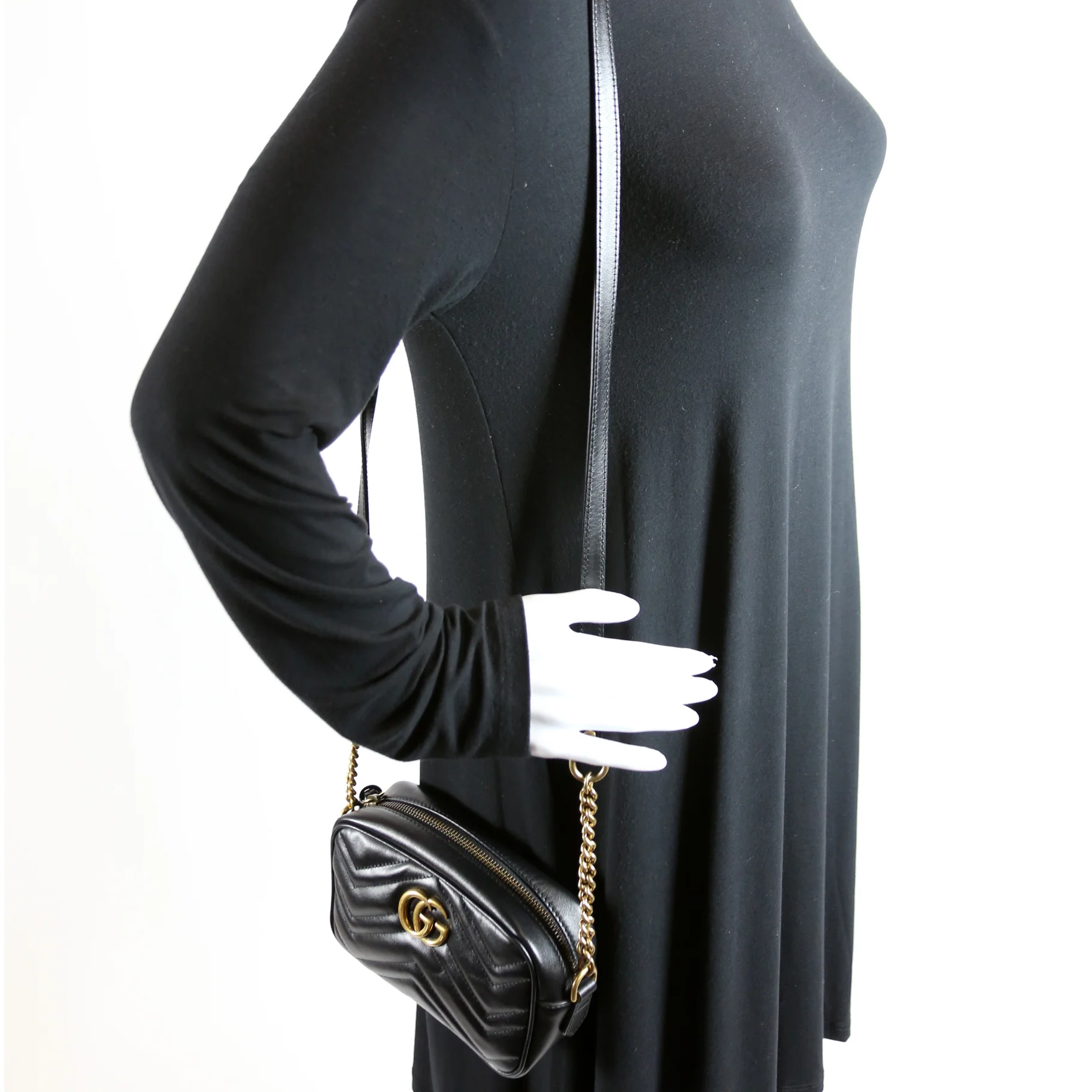 448065 Marmont Mini Camera Bag Black - Image 9