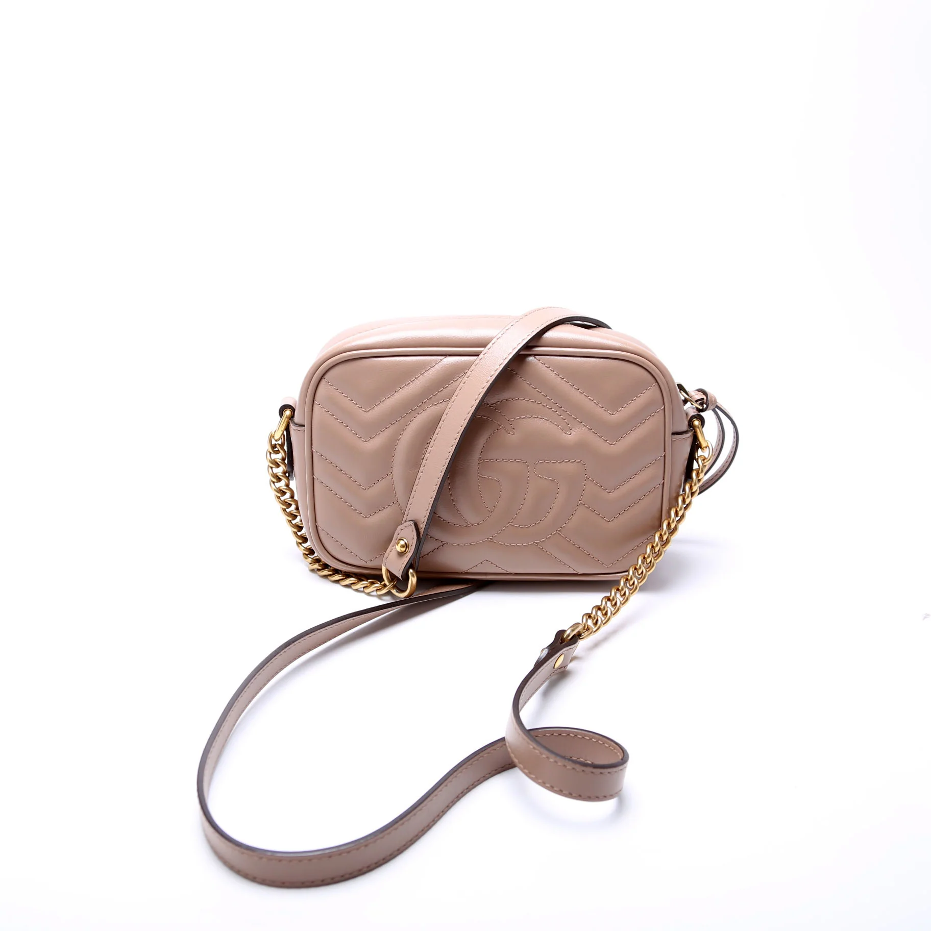 448065 Marmont Mini Camera Bag Nude - Image 3