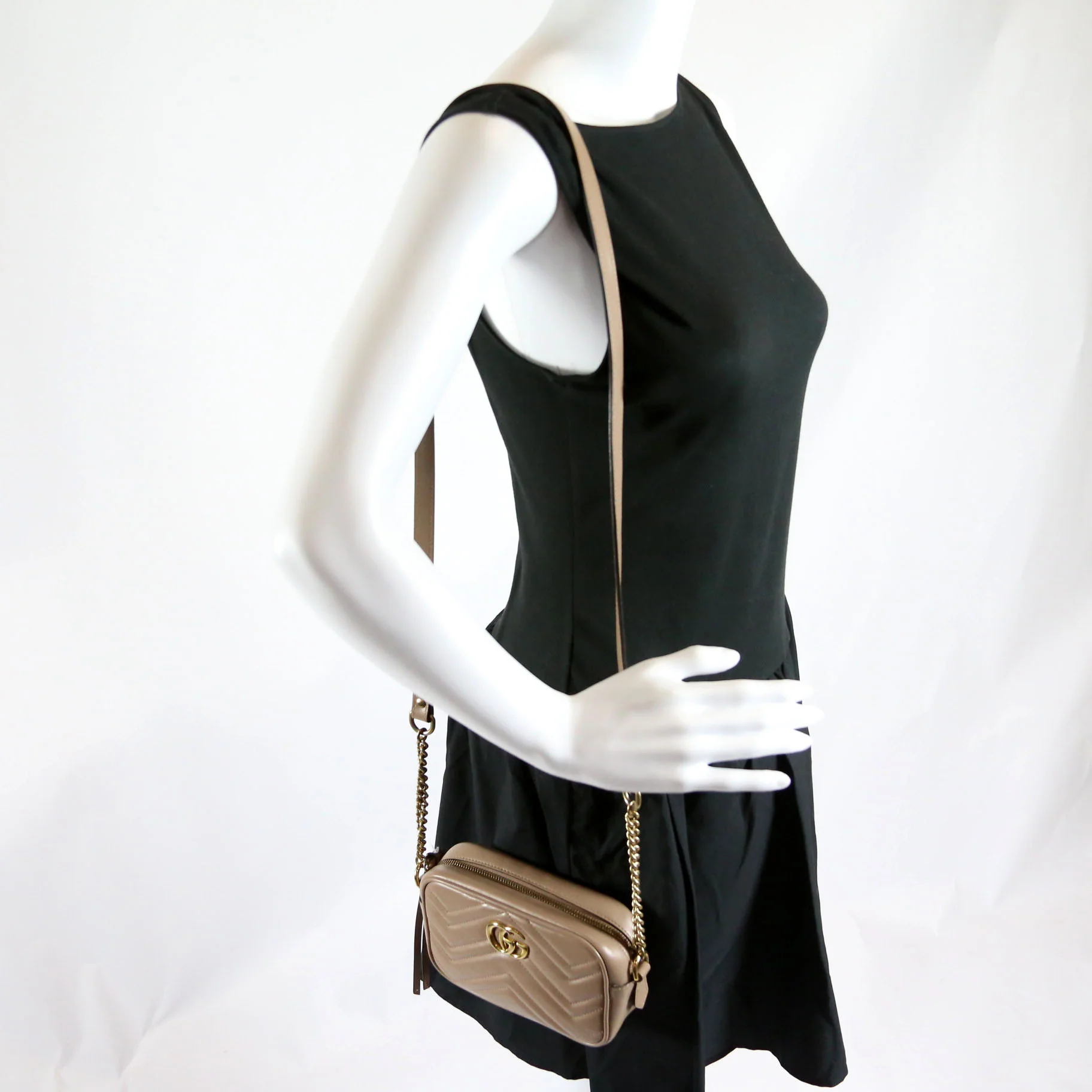 448065 Marmont Mini Camera Bag Tan - Image 10