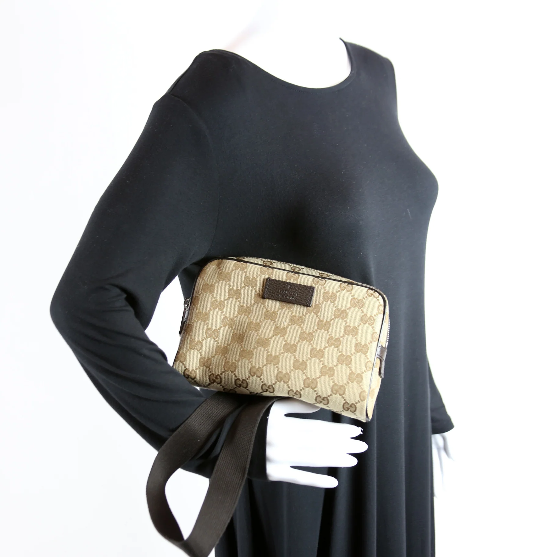 449174 GG Canvas Belt Bag Brown - Image 10