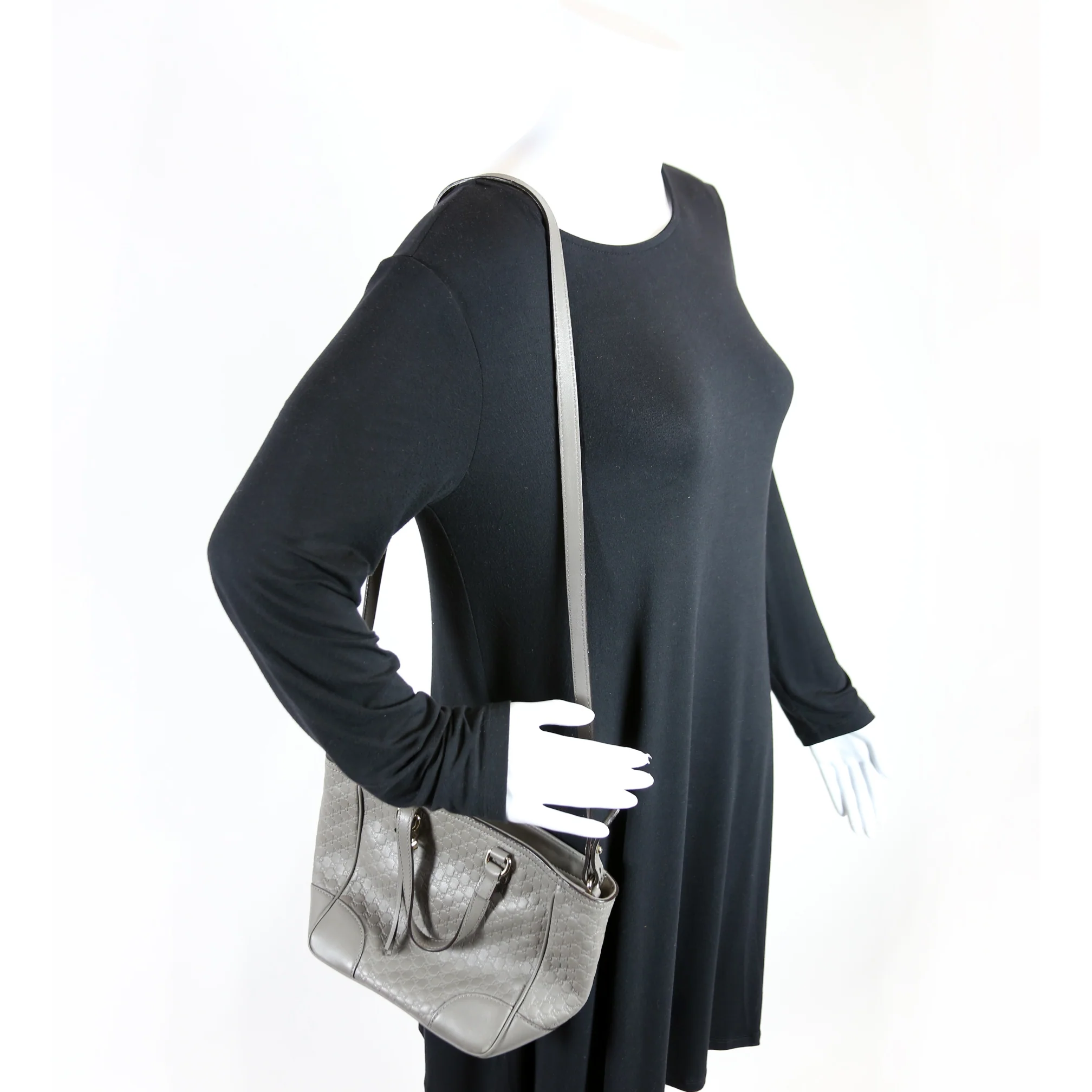 449241 Micro Guccissima Bree Small Tote Grey - Image 11