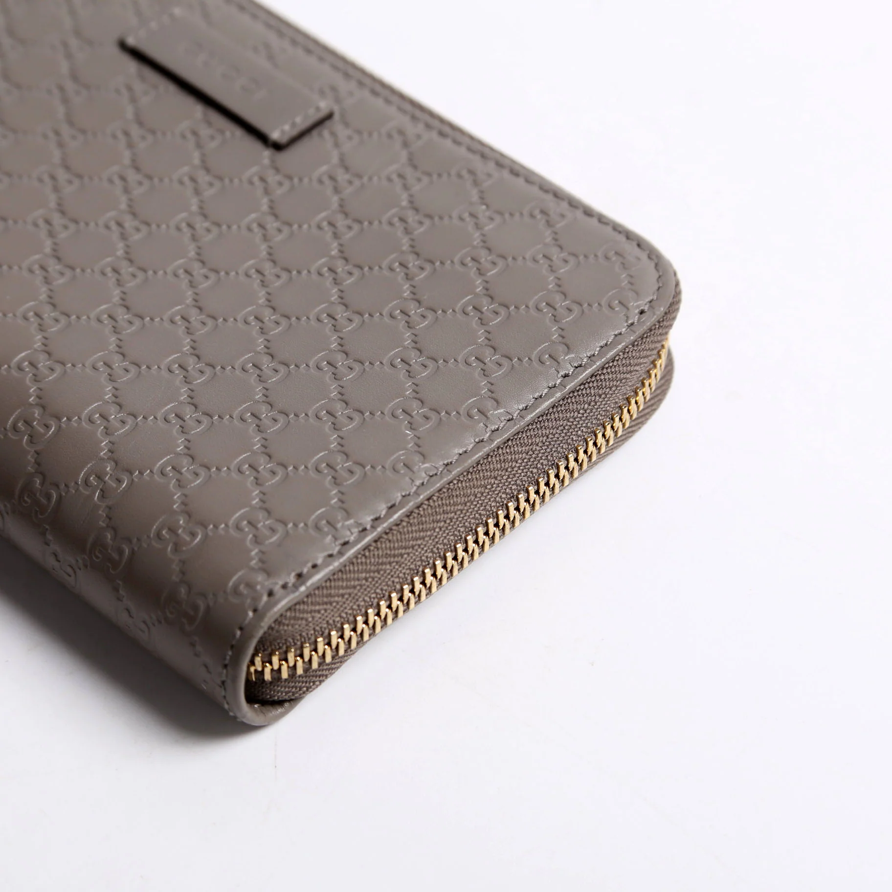 449391 Micro Guccissima Zip Around Wallet Gray - Image 5
