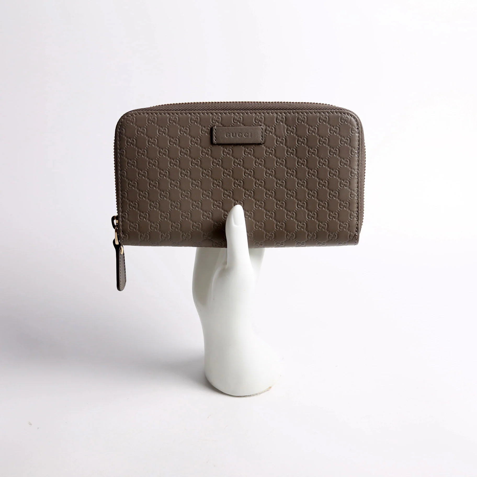 449391 Micro Guccissima Zip Around Wallet Gray - Image 9
