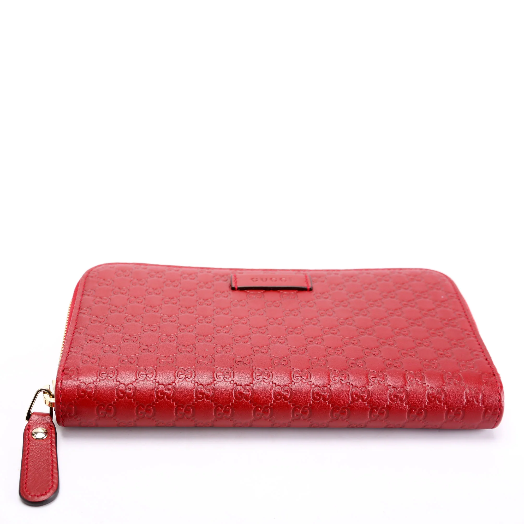 449391 Micro Guccissima Zip Around Wallet Red - Image 4