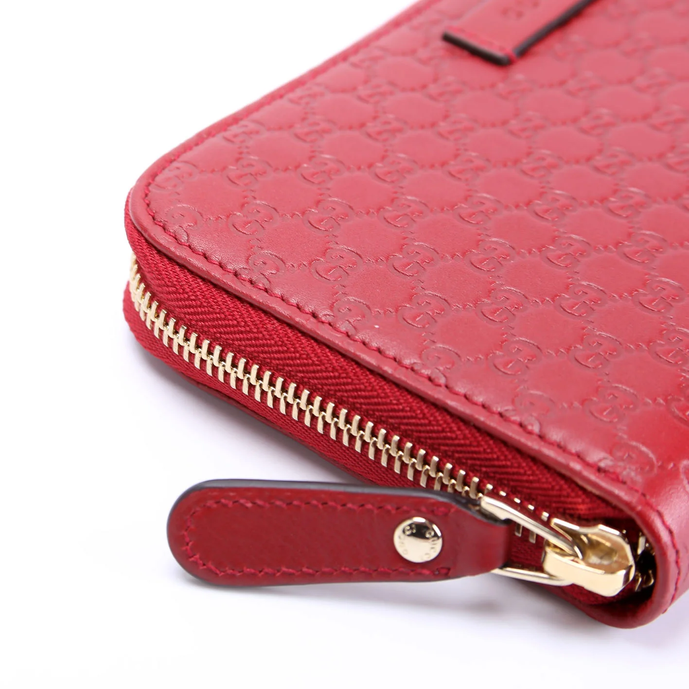 449391 Micro Guccissima Zip Around Wallet Red - Image 5