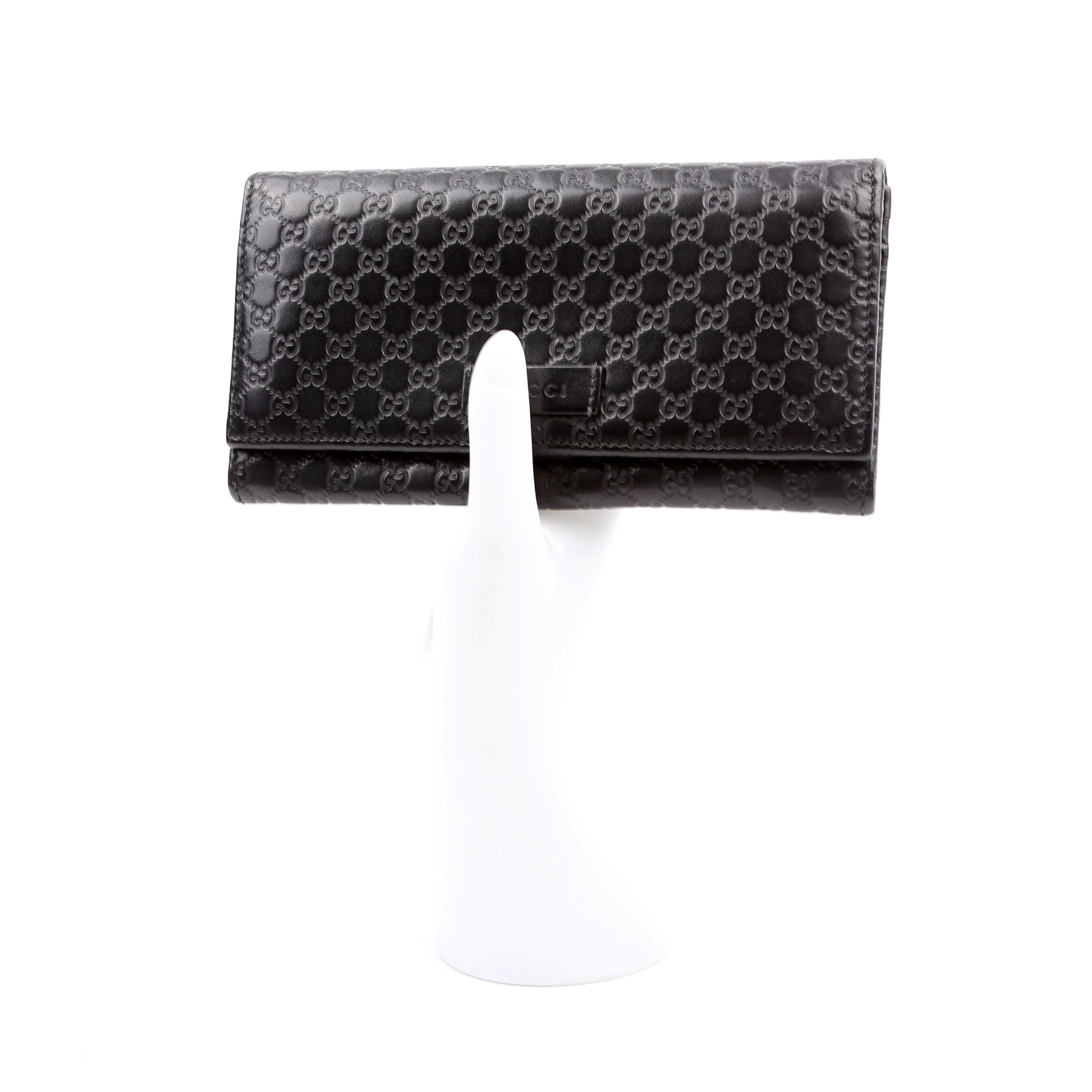 449396 Microguccissima Continental Flap Wallet Black - Image 13