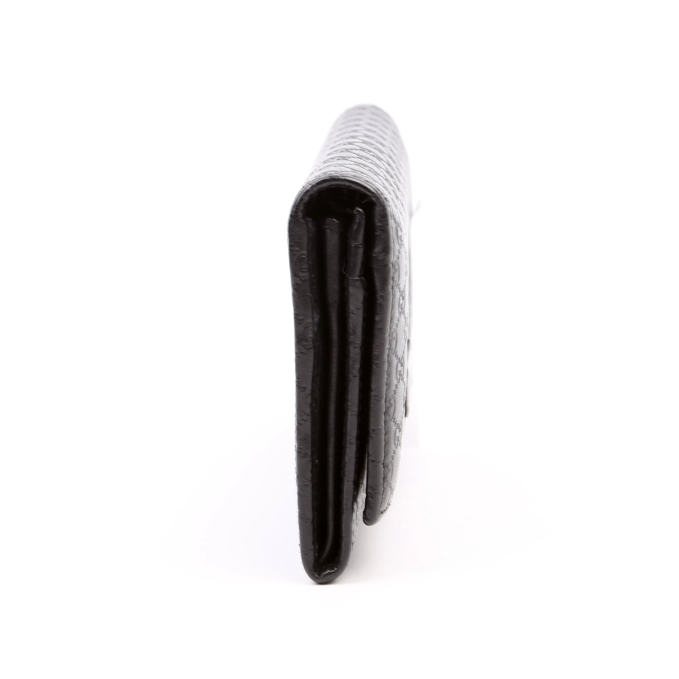 449396 Microguccissima Continental Flap Wallet Black - Image 3