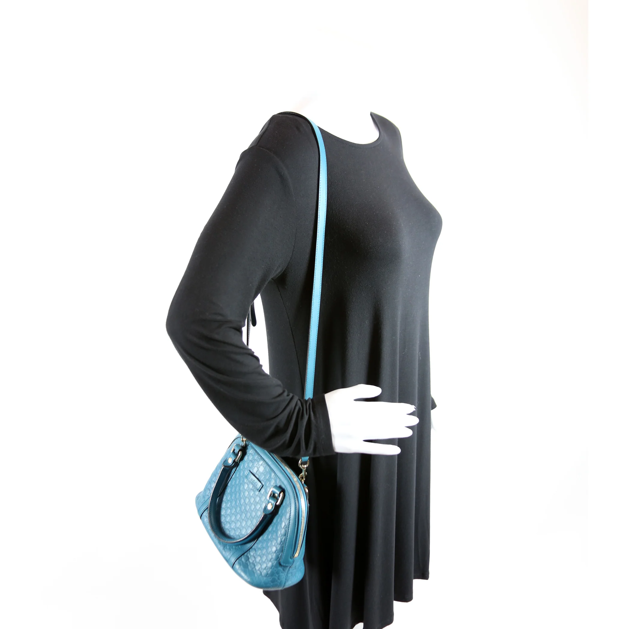 449654 Mini Dome Micro Guccissima Teal - Image 10