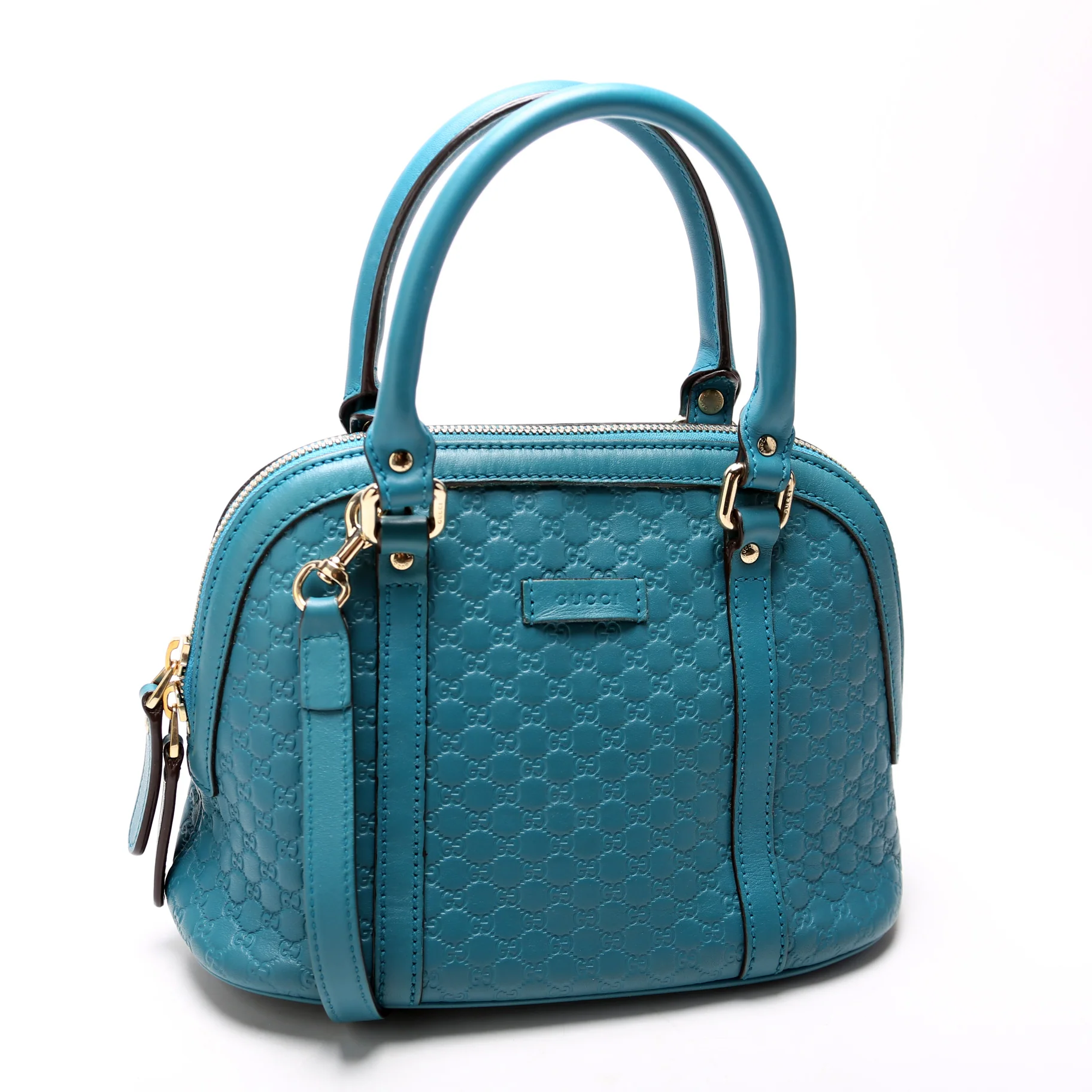 449654 Mini Dome Micro Guccissima Teal - Image 2