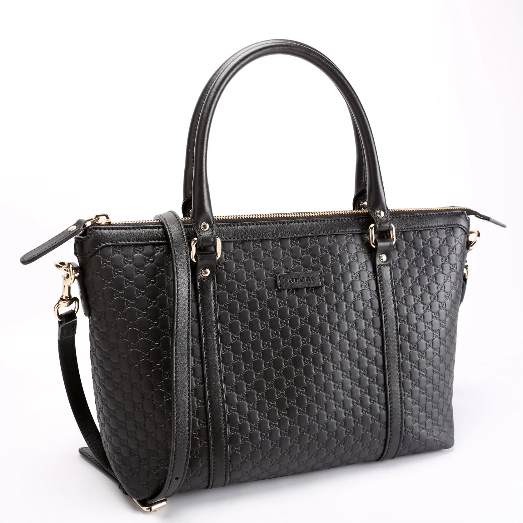449656 Margaux Satchel Micro Guccissima Black - Image 2