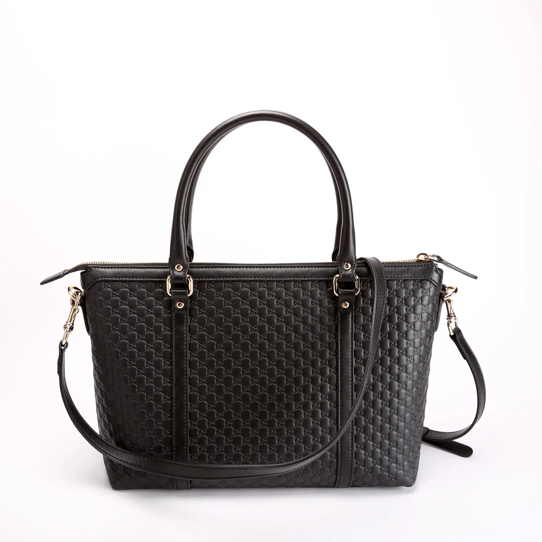 449656 Margaux Satchel Micro Guccissima Black - Image 3