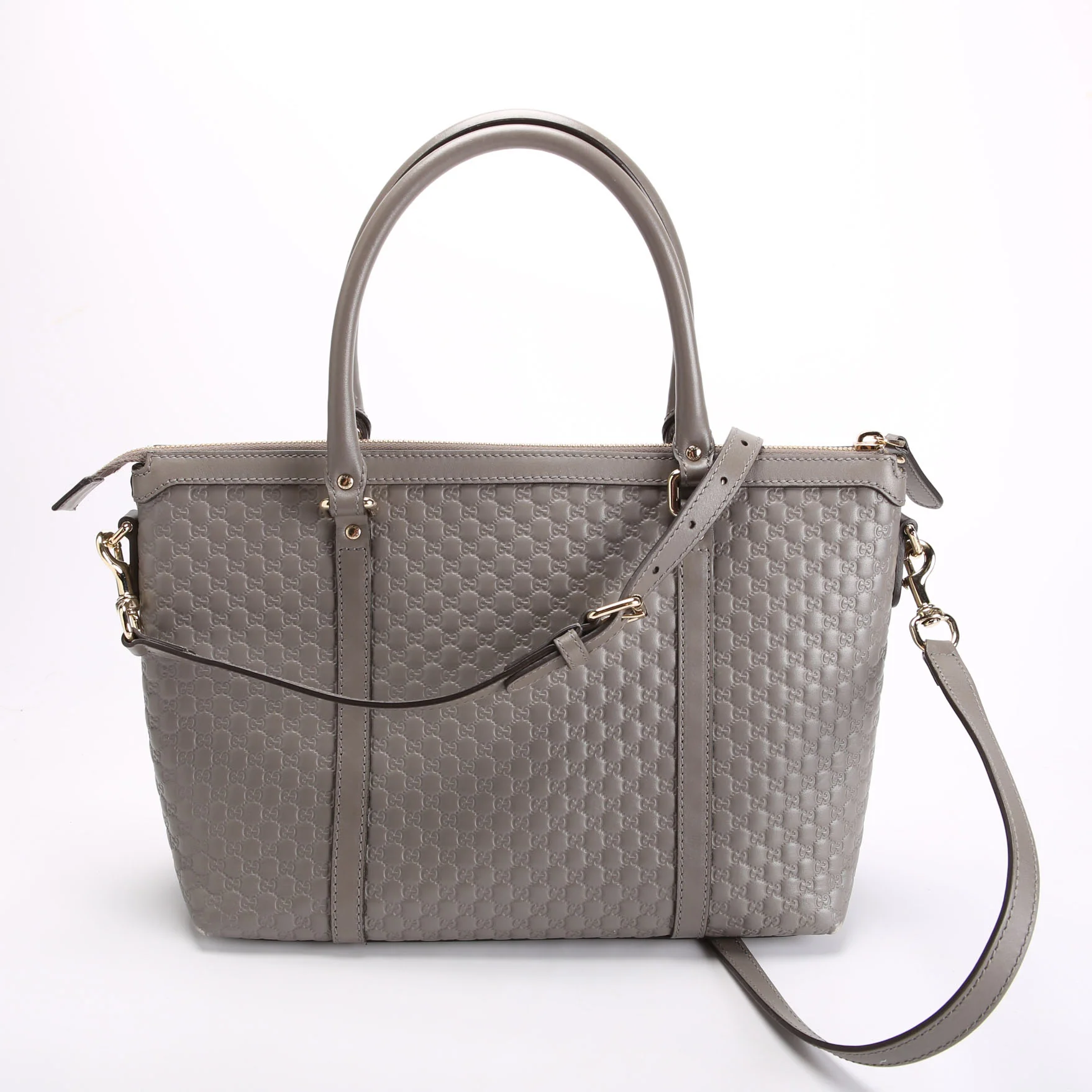 449656 Margaux Satchel Micro Guccissima Grey - Image 3
