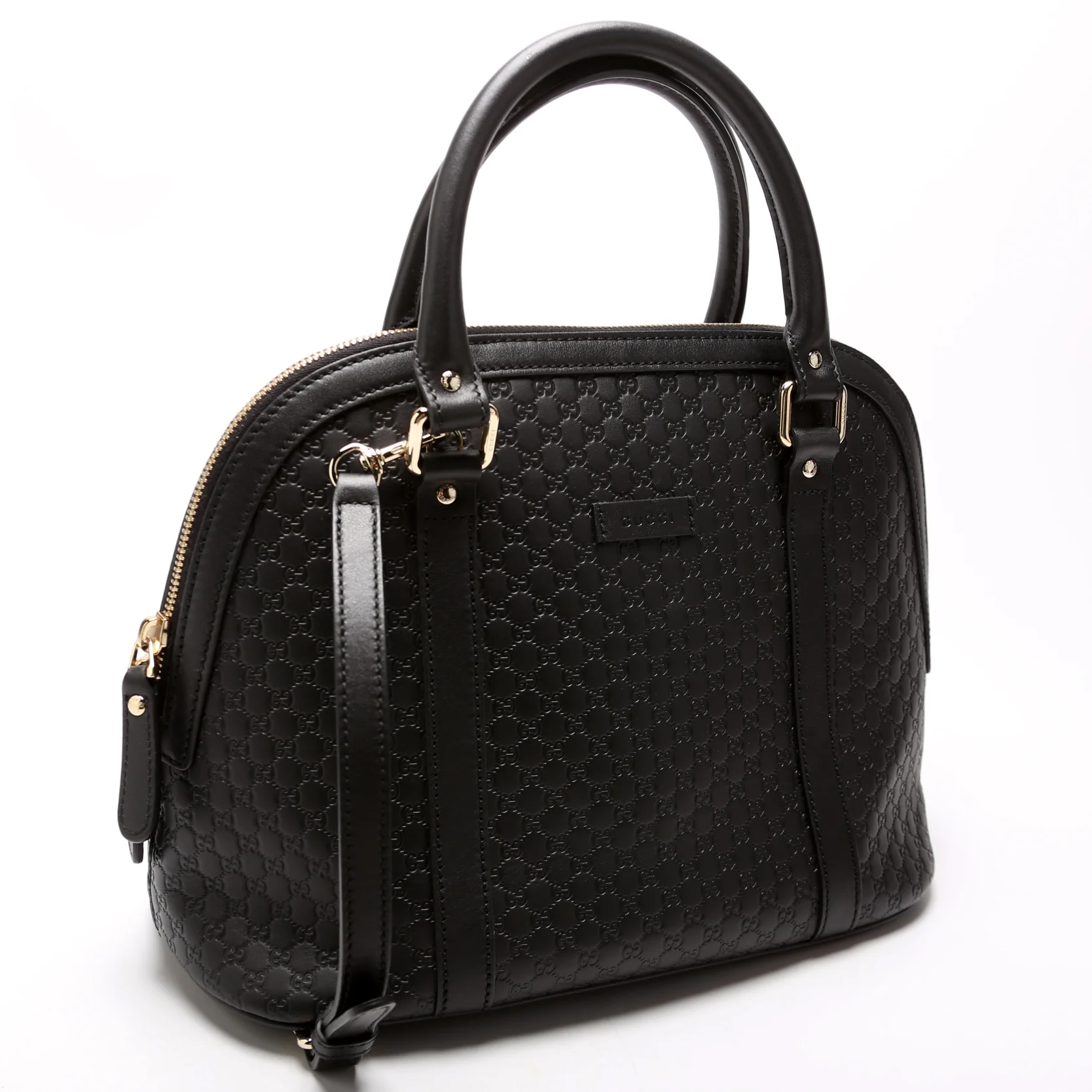 449663 Guccissima Dome Bag Medium Black - Image 2