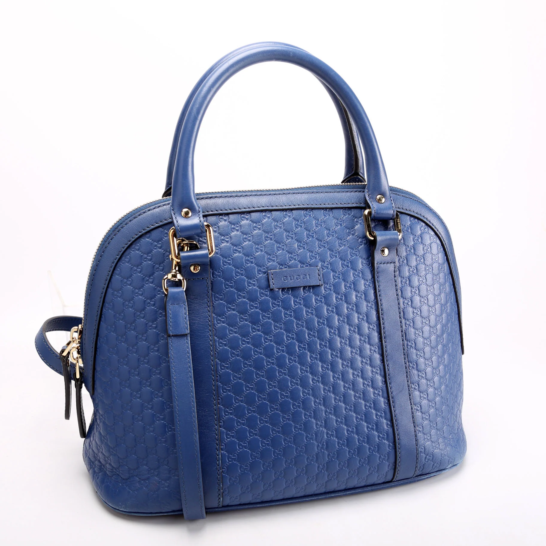 449663 Guccissima Dome Bag Medium Blue - Image 2