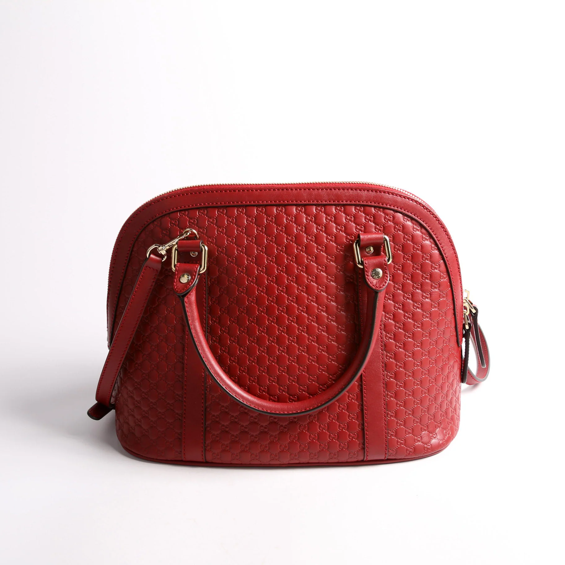 449663 Guccissima Dome Bag Medium Red - Image 2