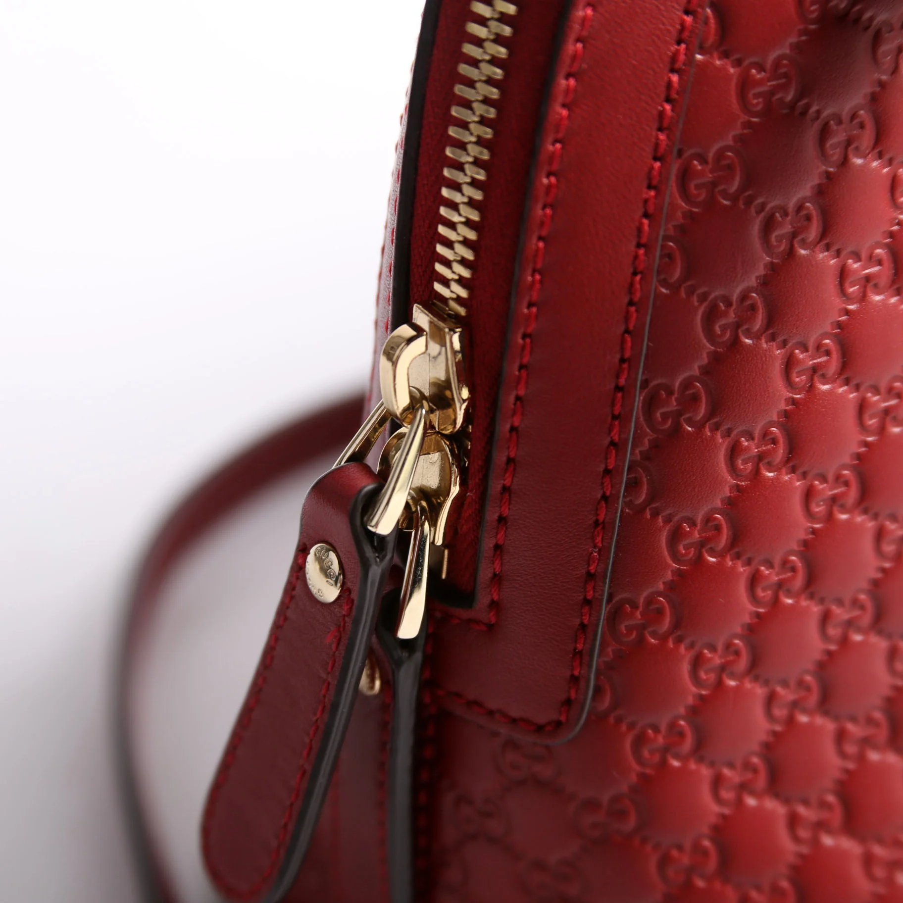 449663 Guccissima Dome Bag Medium Red - Image 7
