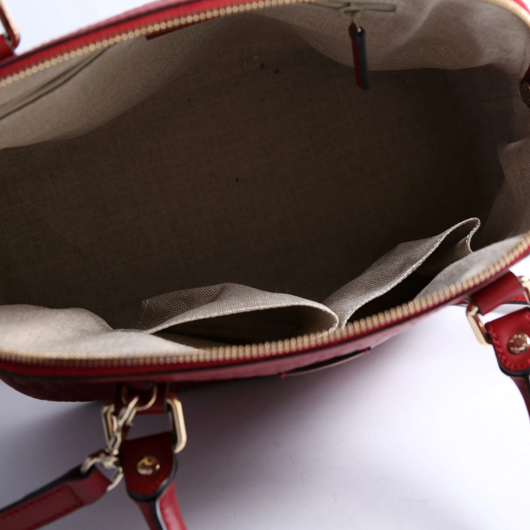 449663 Guccissima Dome Bag Medium Red - Image 9