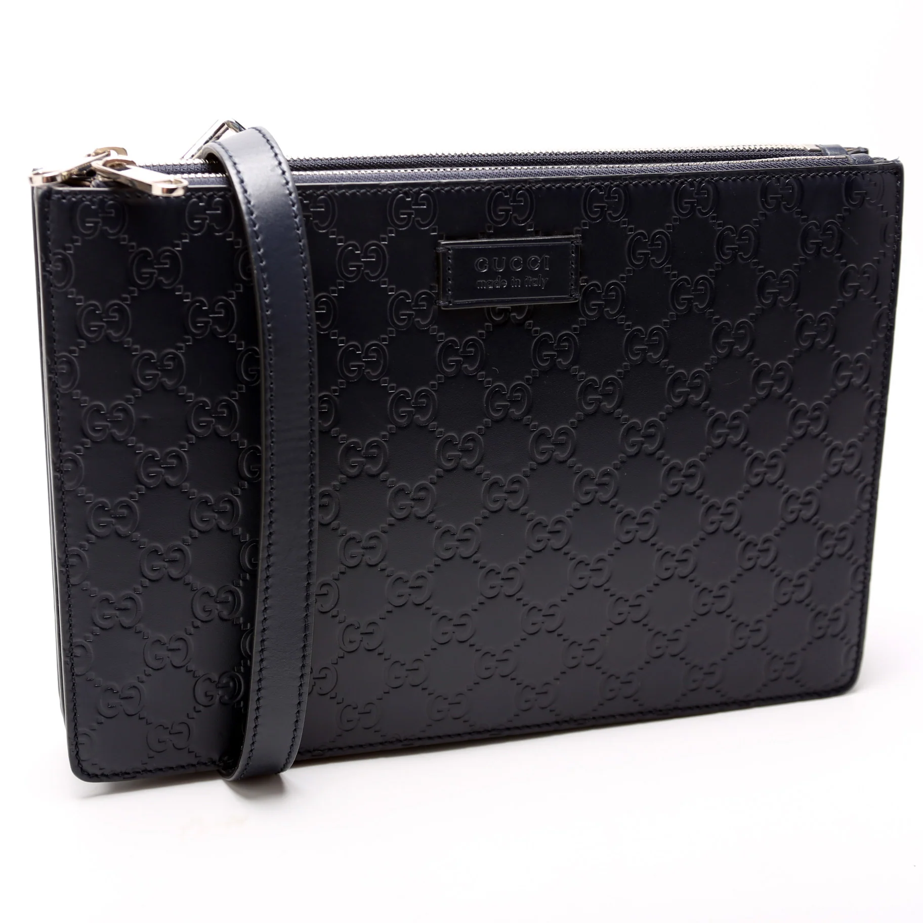 450953 GG Leather Double Zip Messenger - Image 2