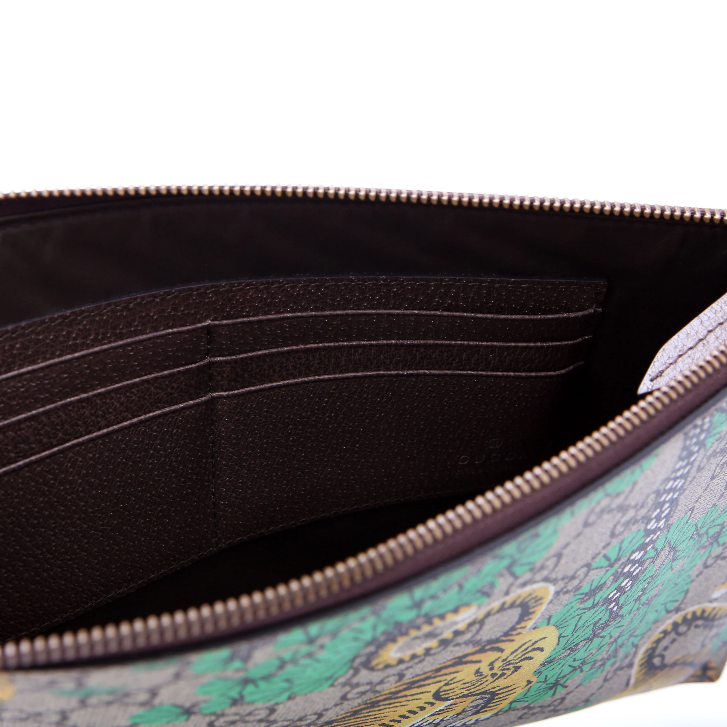 451473 GG Supreme Bengal Wristlet Green/Yellow - Image 8