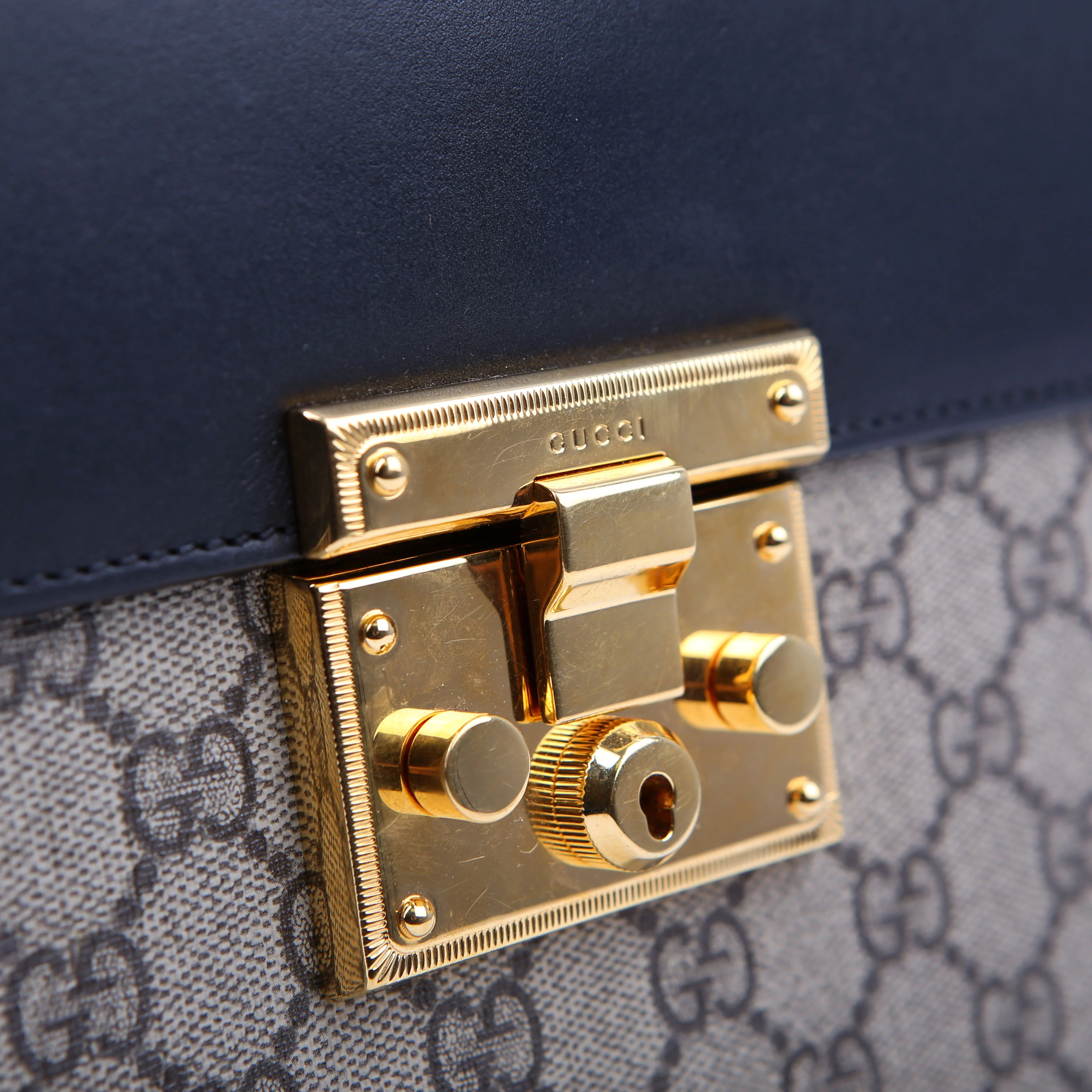 453188 Padlock GG Supreme Top Handle Small Brown/Black - Image 13