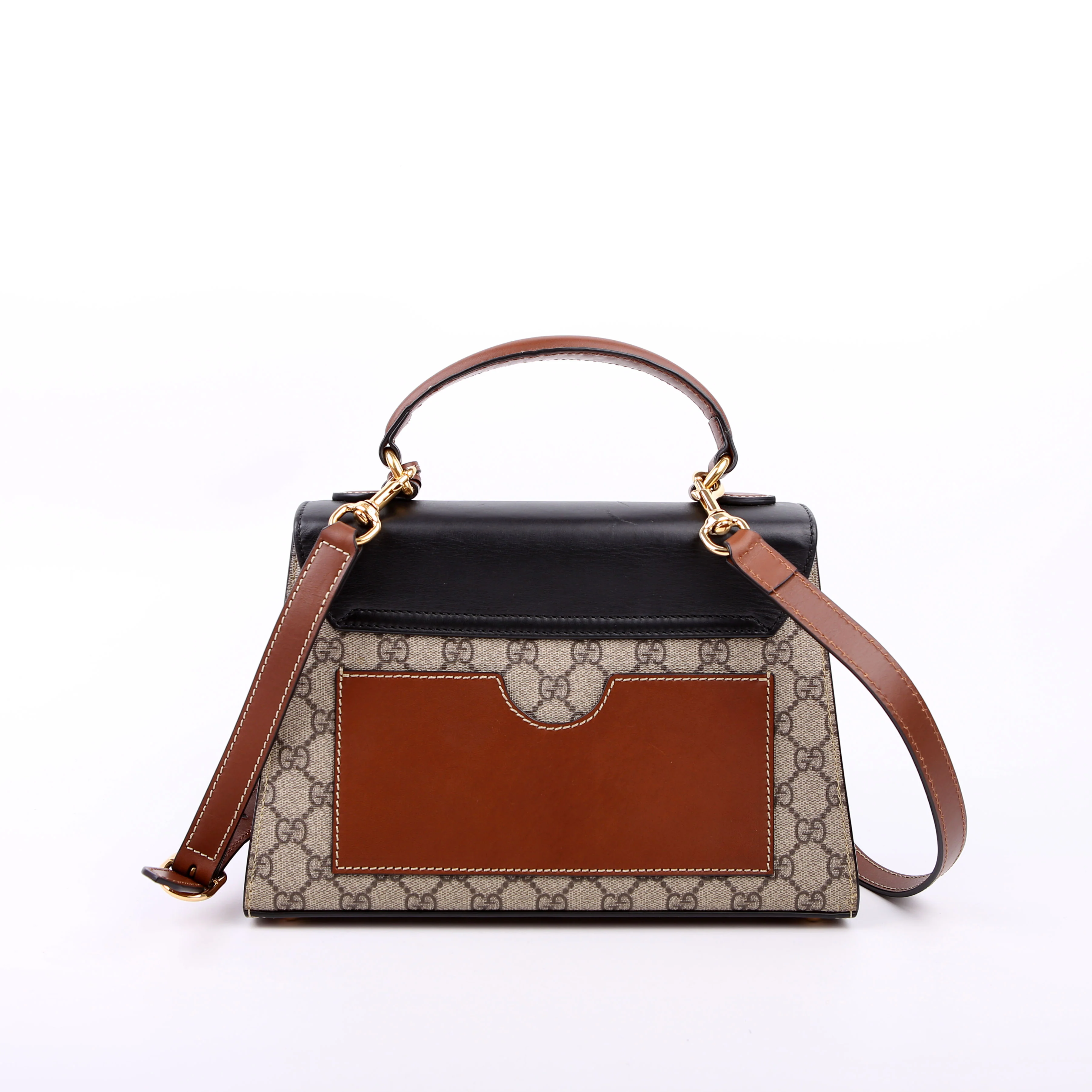 453188 Padlock GG Supreme Top Handle Small Brown/Black - Image 3