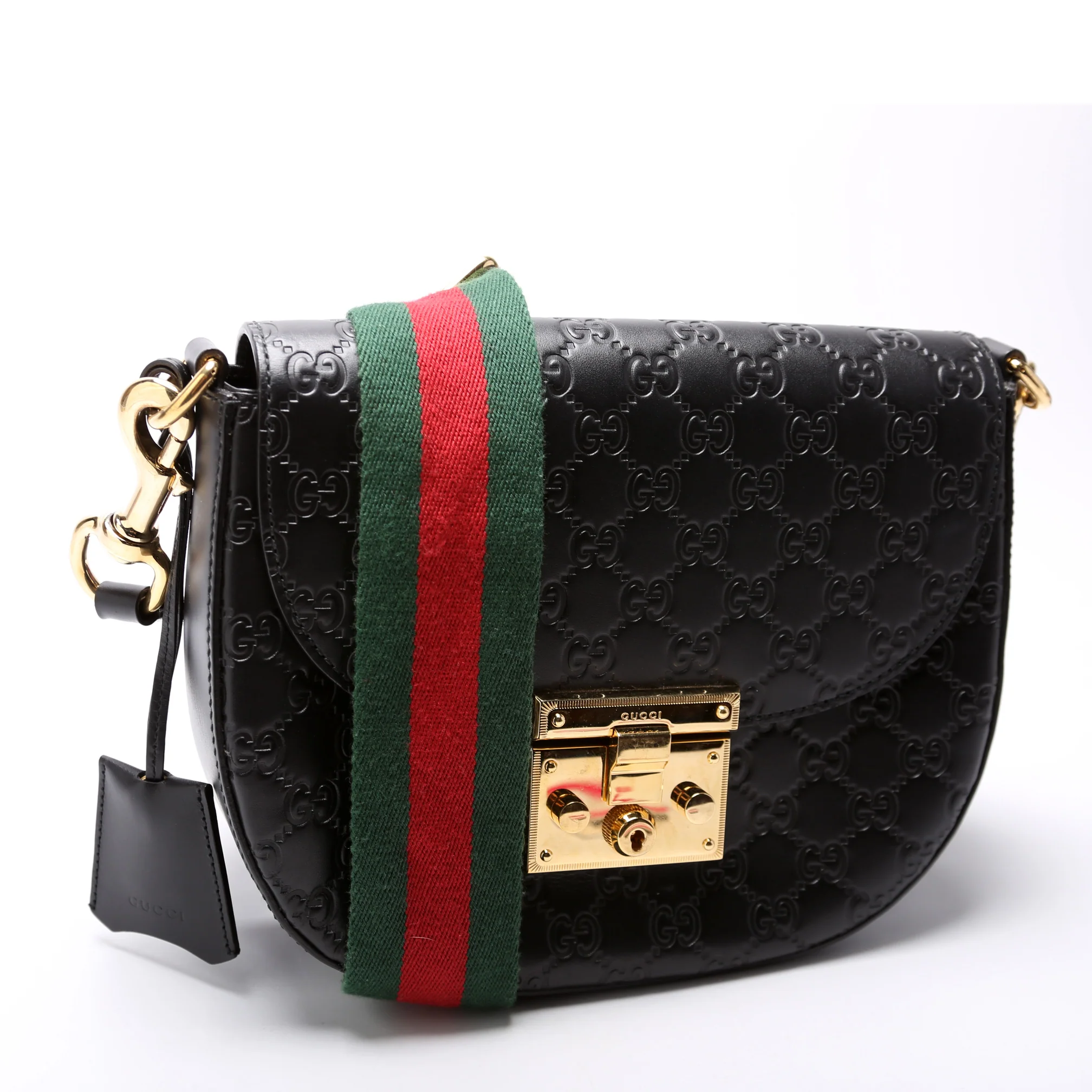 453189 Padlock Guccissima Medium Messenger Black - Image 2