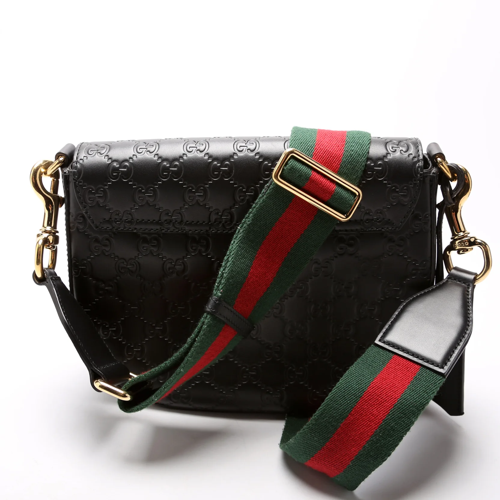 453189 Padlock Guccissima Medium Messenger Black - Image 3