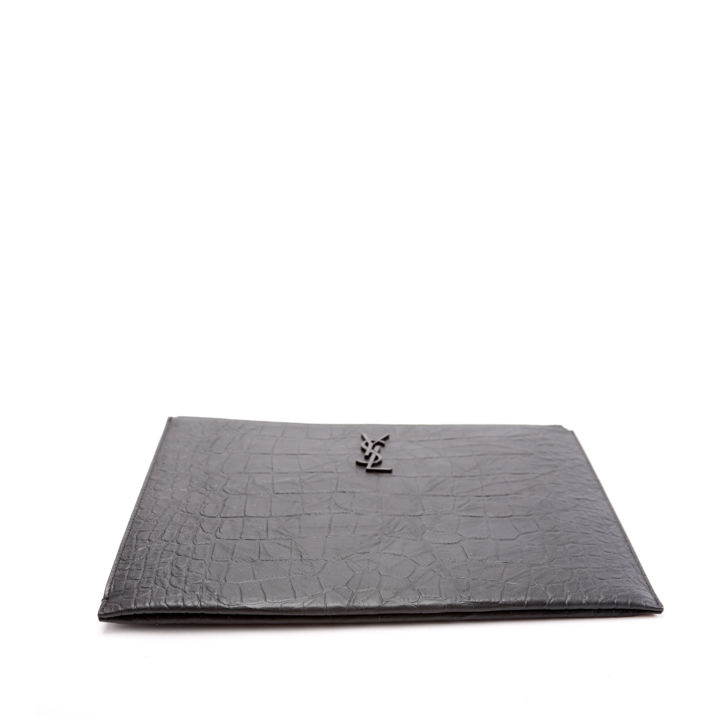 453249 Cassandre Crocodile Embossed Zipped Pouch Black - Image 4