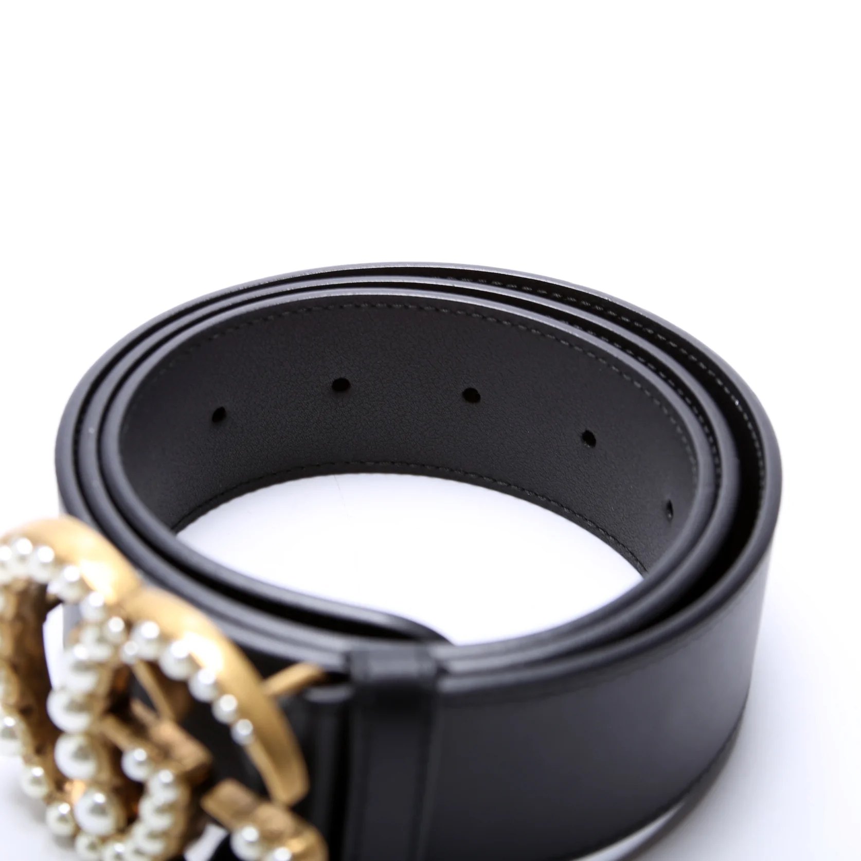 453260 GG Pearl Stud Belt Size 90/36 Black - Image 3