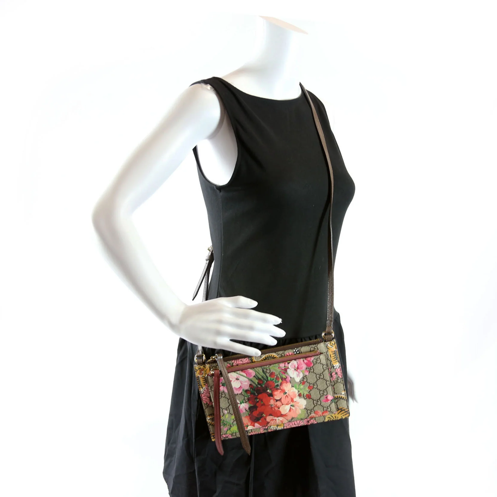 454111 GG Supreme Blooms/Bengal Double Zip Shoulder Bag - Image 13