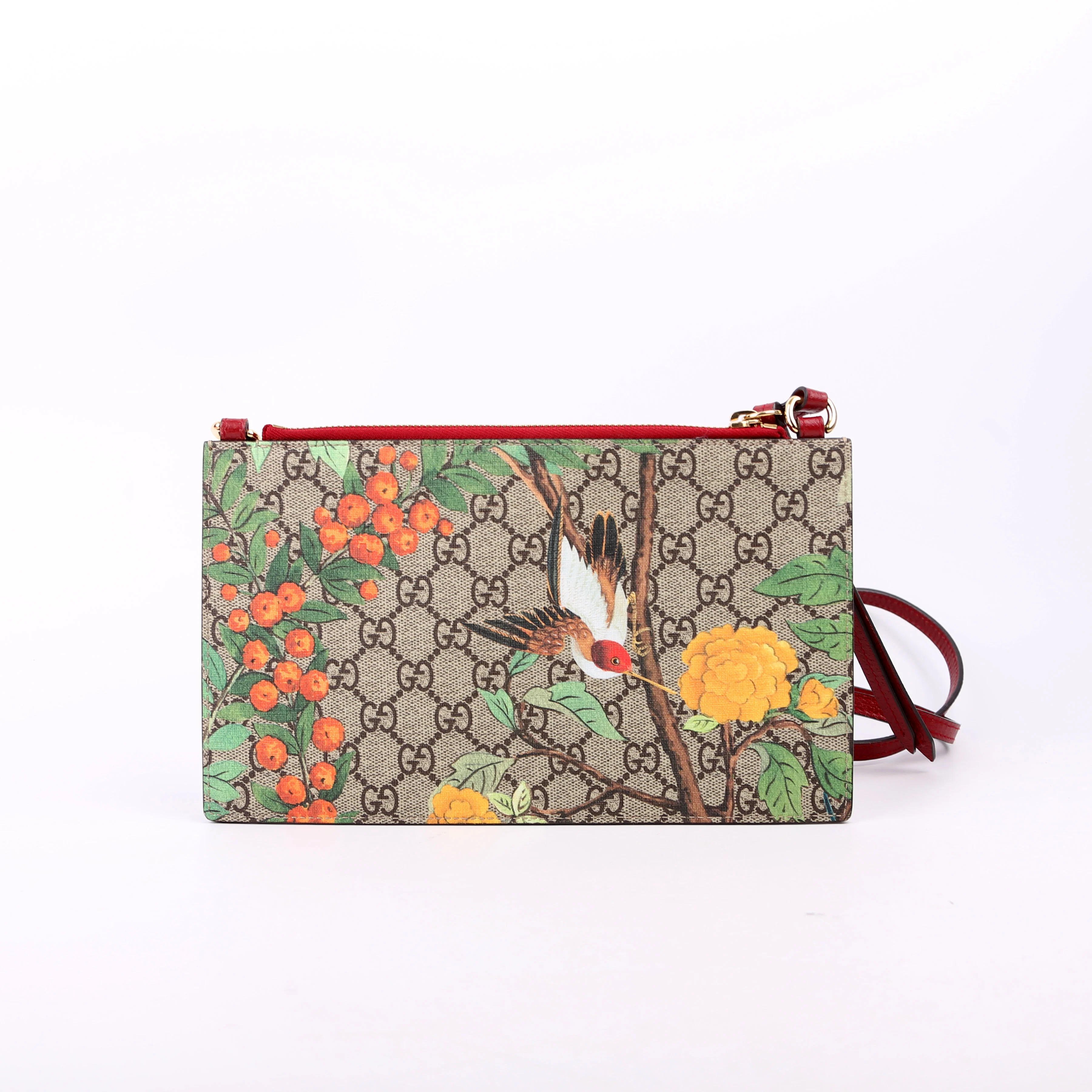 454111 GG Supreme Blooms/Bengal Double Zip Shoulder Bag Red - Image 2