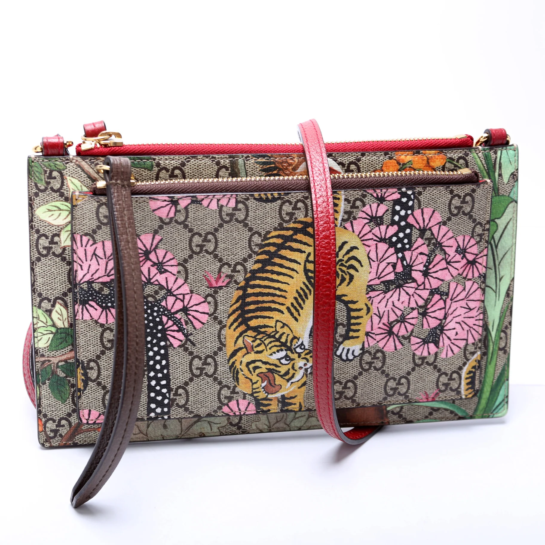 454111 GG Supreme Tian/Bengal Double Zip Shoulder Bag - Image 2