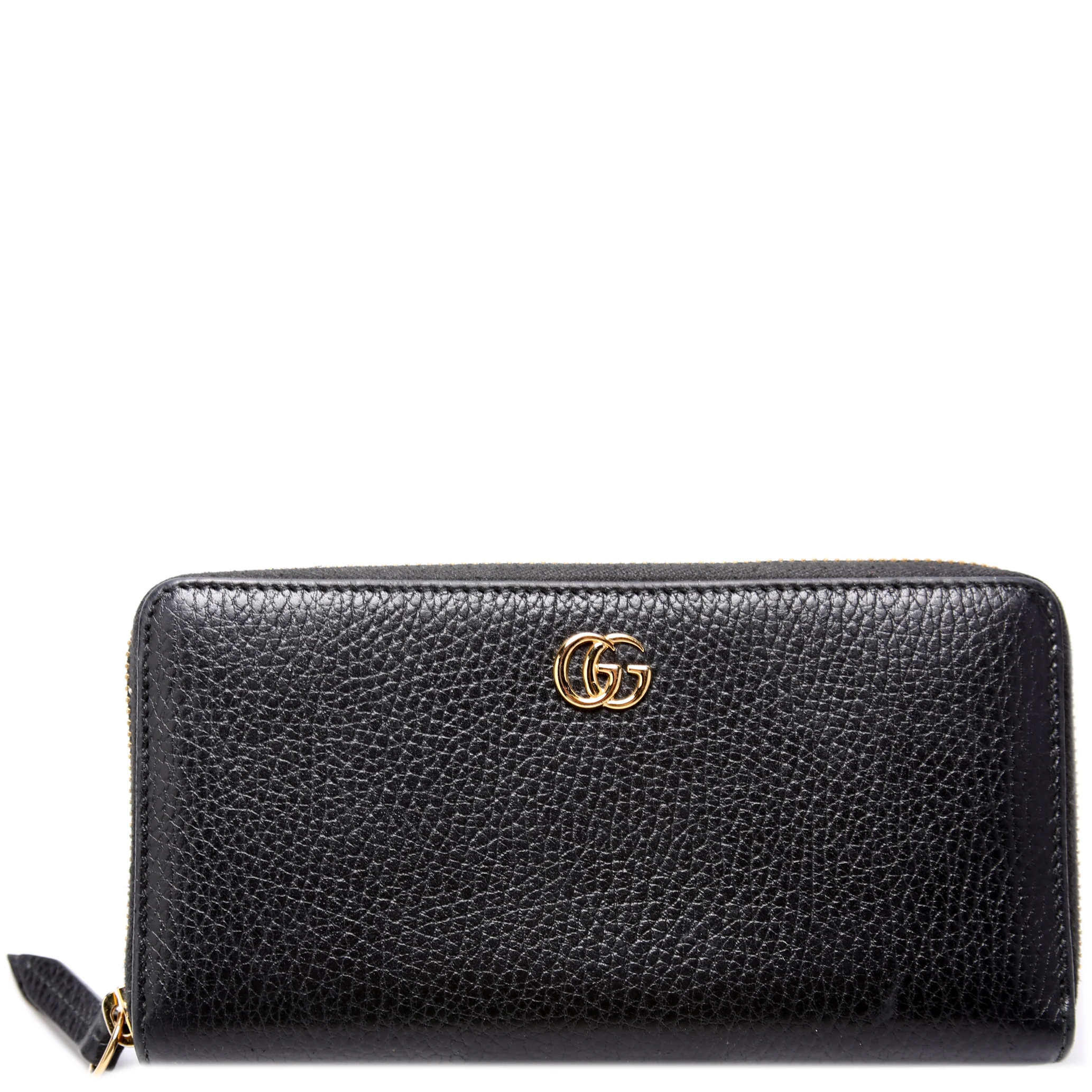 456117 GG Leather Zip Around Wallet