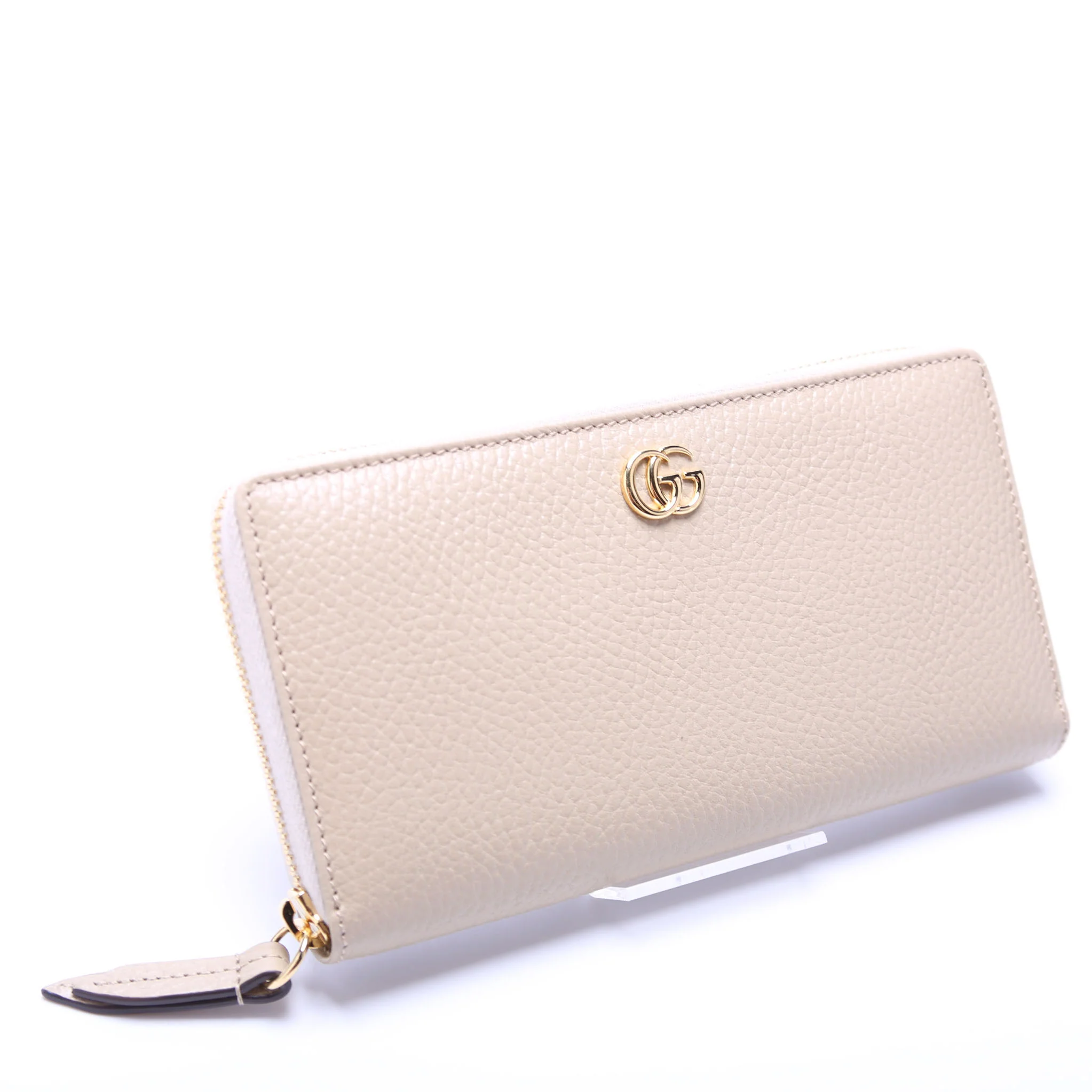 456117 GG Leather Zip Around Wallet Beige - Image 2