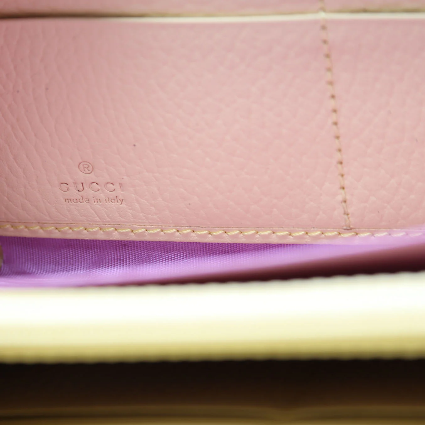 456117 GG Leather Zip Around Wallet Beige - Image 7